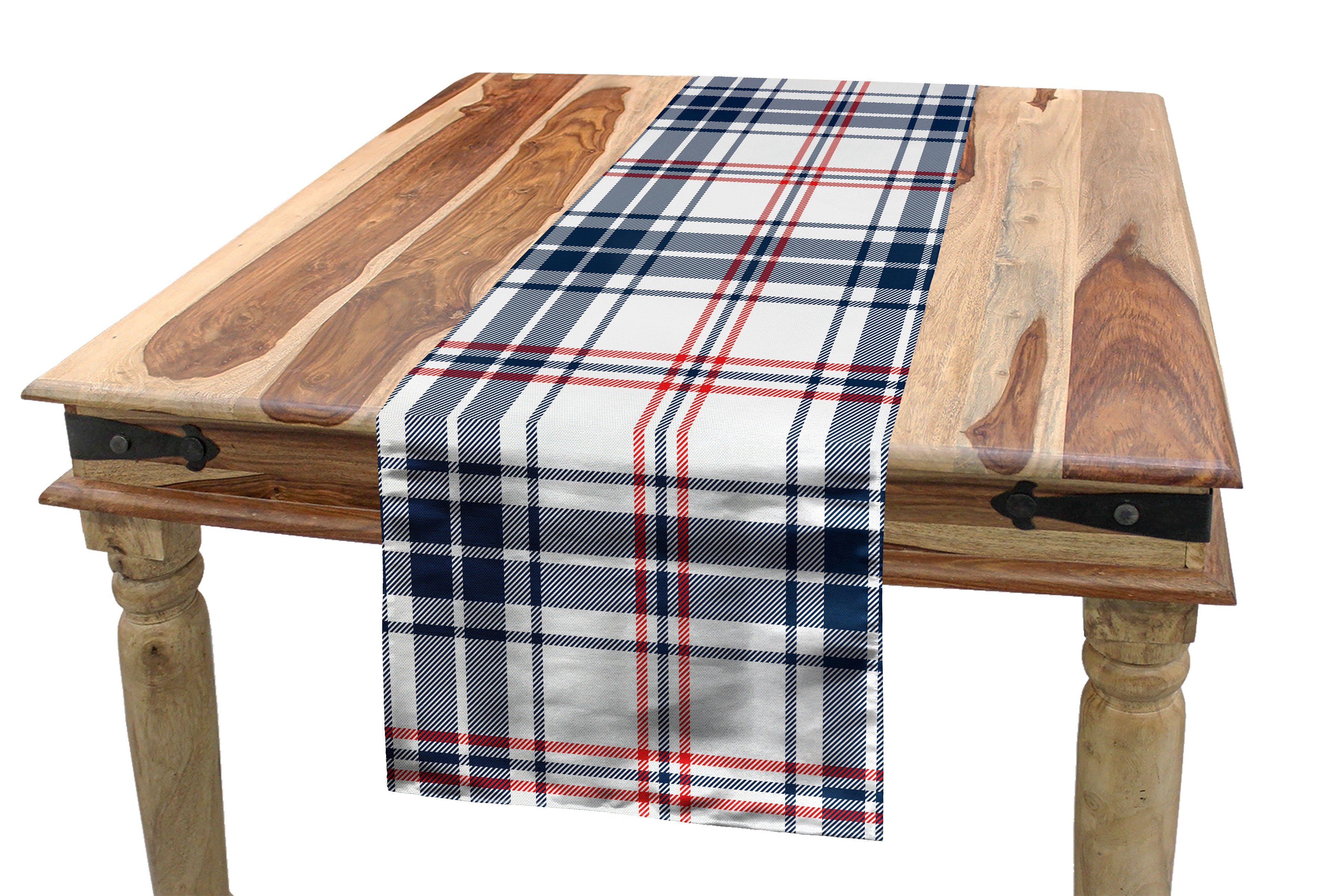Abakuhaus Tischläufer Esszimmer Englisch Tischläufer, Rechteckiger Tartan-Motiv Küche Dekorativer Mode