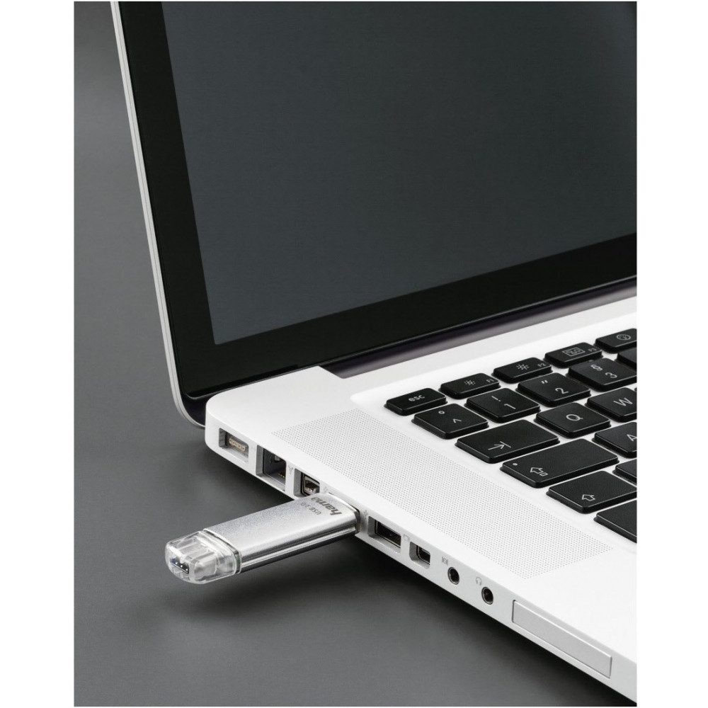 Hama Hama FlashPen C-Laeta 128GB USB-C 3.1 silber USB-Stick USB-Flash-Laufwerk (USB-Anschluss)