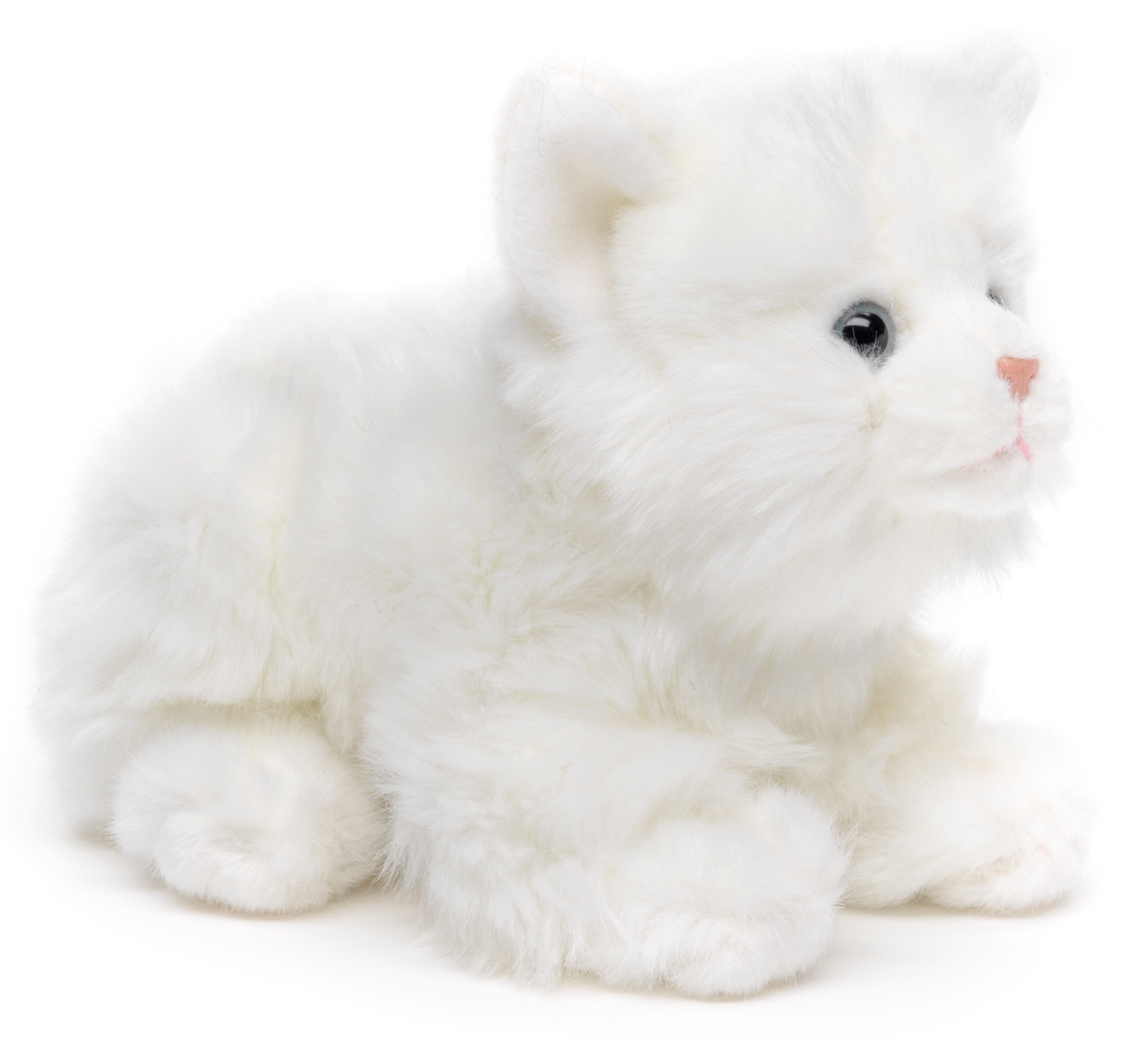 Uni-Toys Kuscheltier Katze, liegend - versch. Fellfarben - Länge 20 cm - Plüsch, Plüschtier, zu 100 % recyceltes Füllmaterial