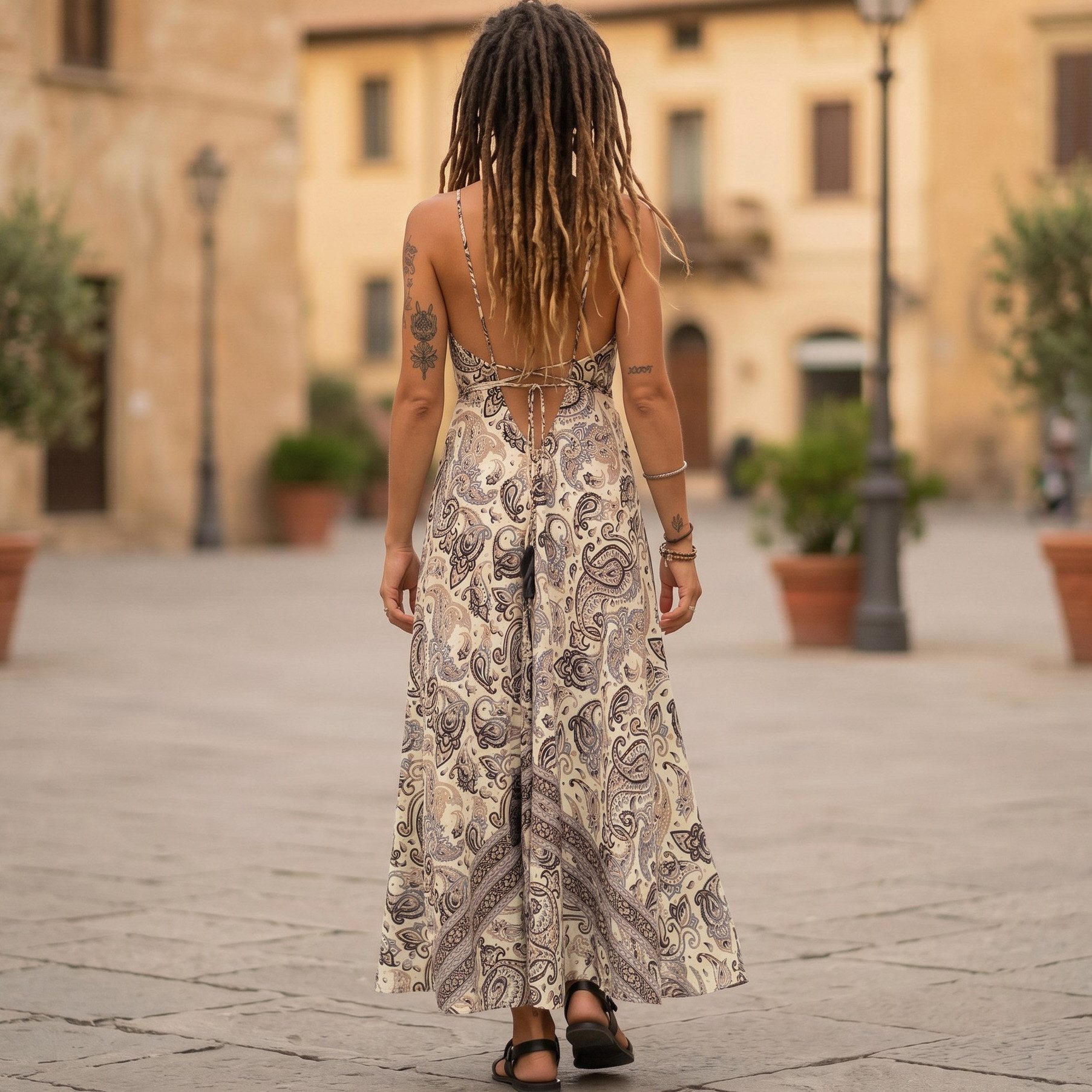Guru-Shop Midikleid Boho Sommerkleid, Magic Dress, seidiges.. alternative Bekleidung