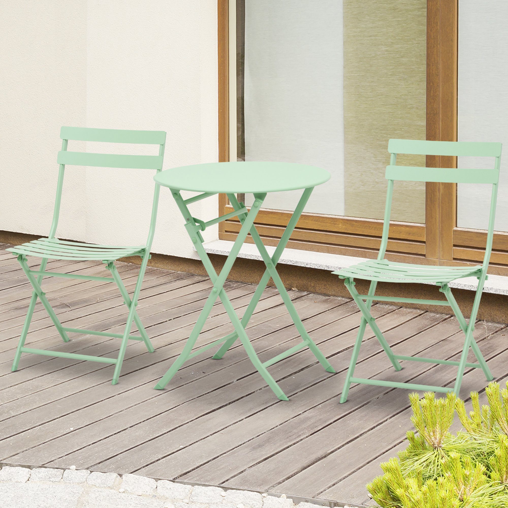 Outsunny Balkonset Gartenset Bistrotisch mit 2 günstig online kaufen