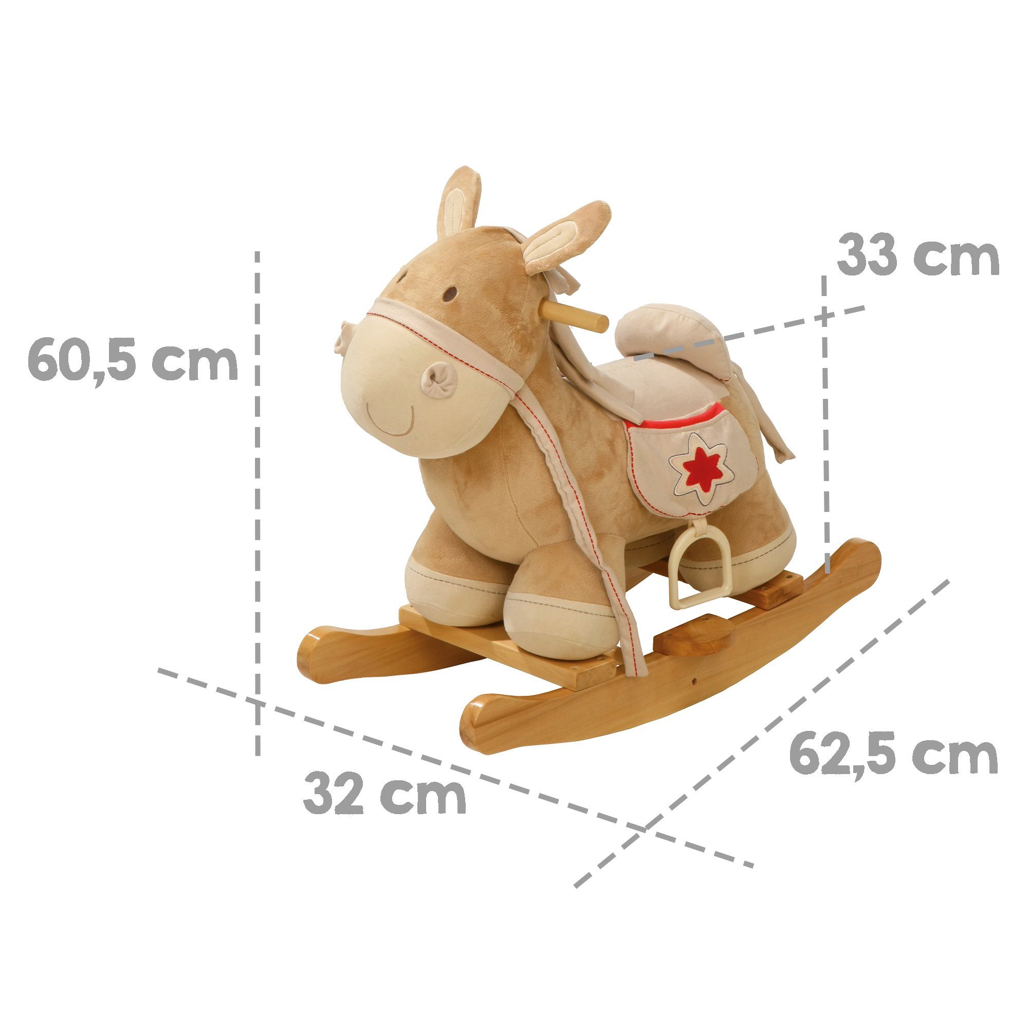 roba® Schaukelpferd aus Holz, mit Stoffpolsterung günstig online kaufen