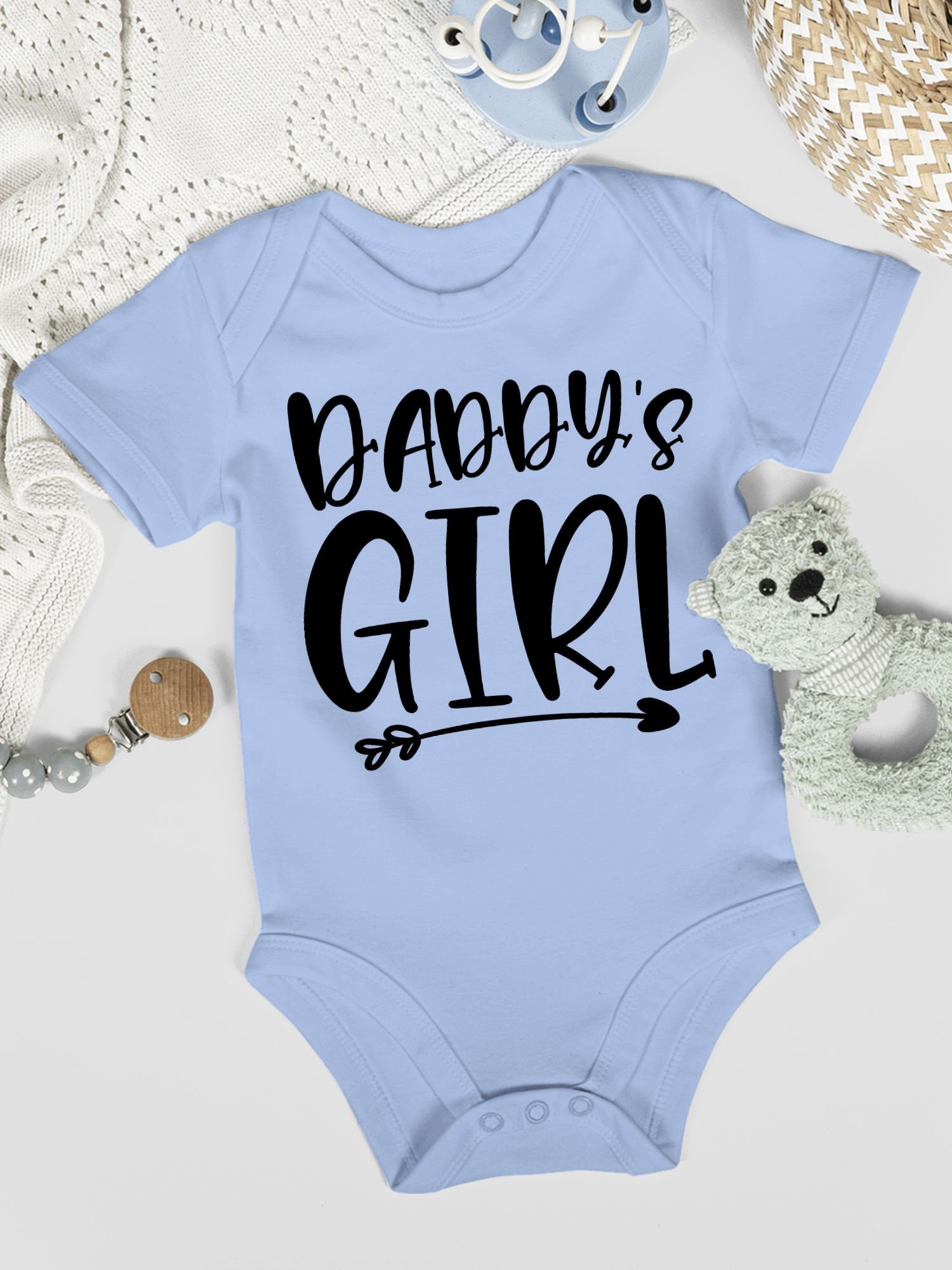 Shirtracer Shirtbody Daddys Girl Vatertag Geschenk Baby Babyblau 3