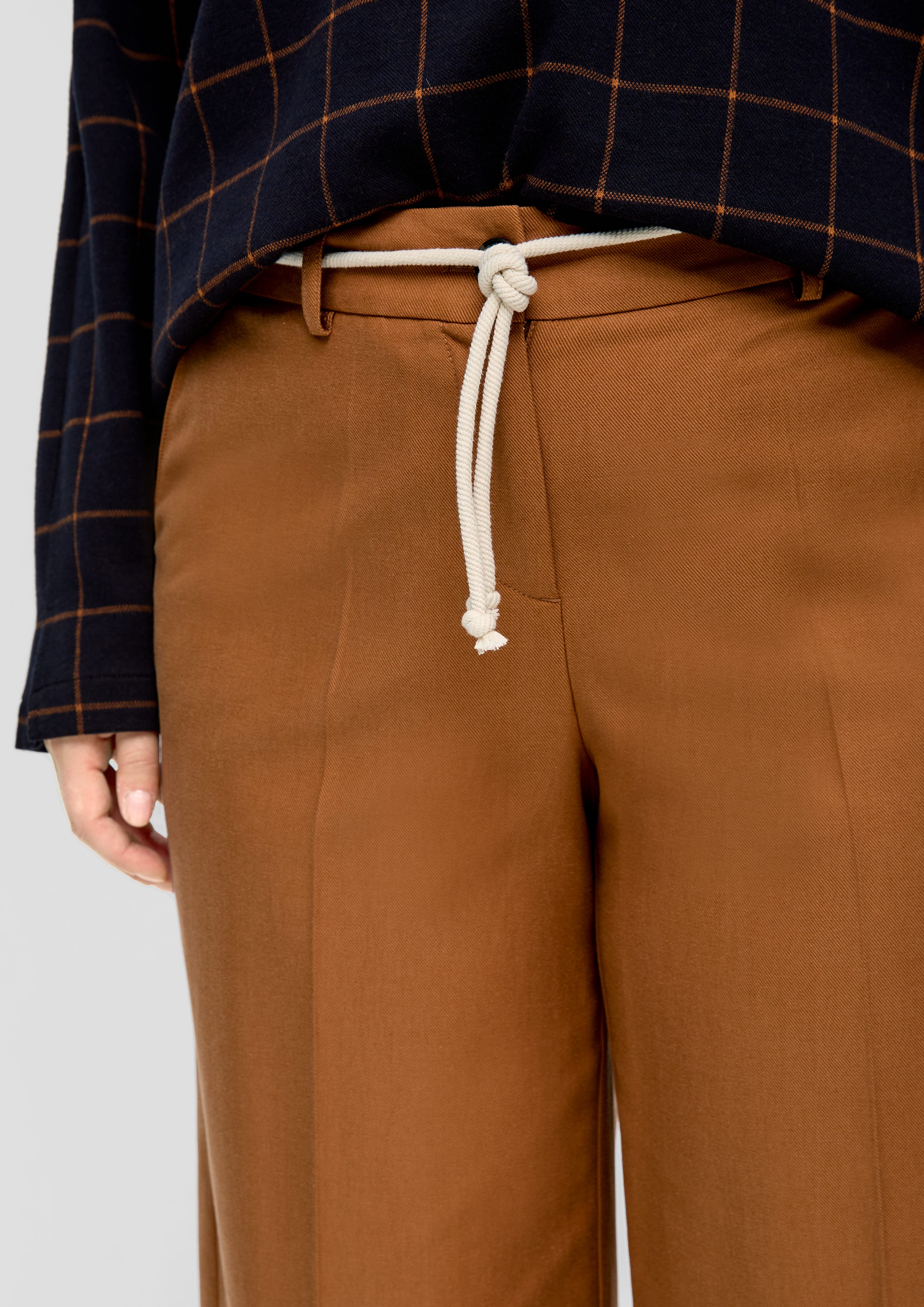 TRIANGLE Stoffhose Regular: Twill-Hose aus Viskosemix günstig online kaufen