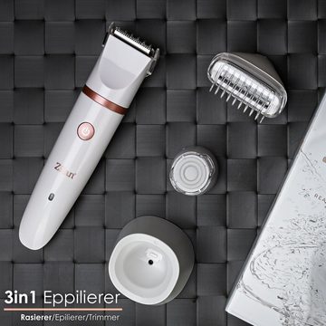 Zilan Epilierer ZLN-8740 Eppilierer, Aufsätze: 3 St., IPx7 Wasserdicht,Kabellose Bedienung,Schnelles Aufladen,Reisesperre