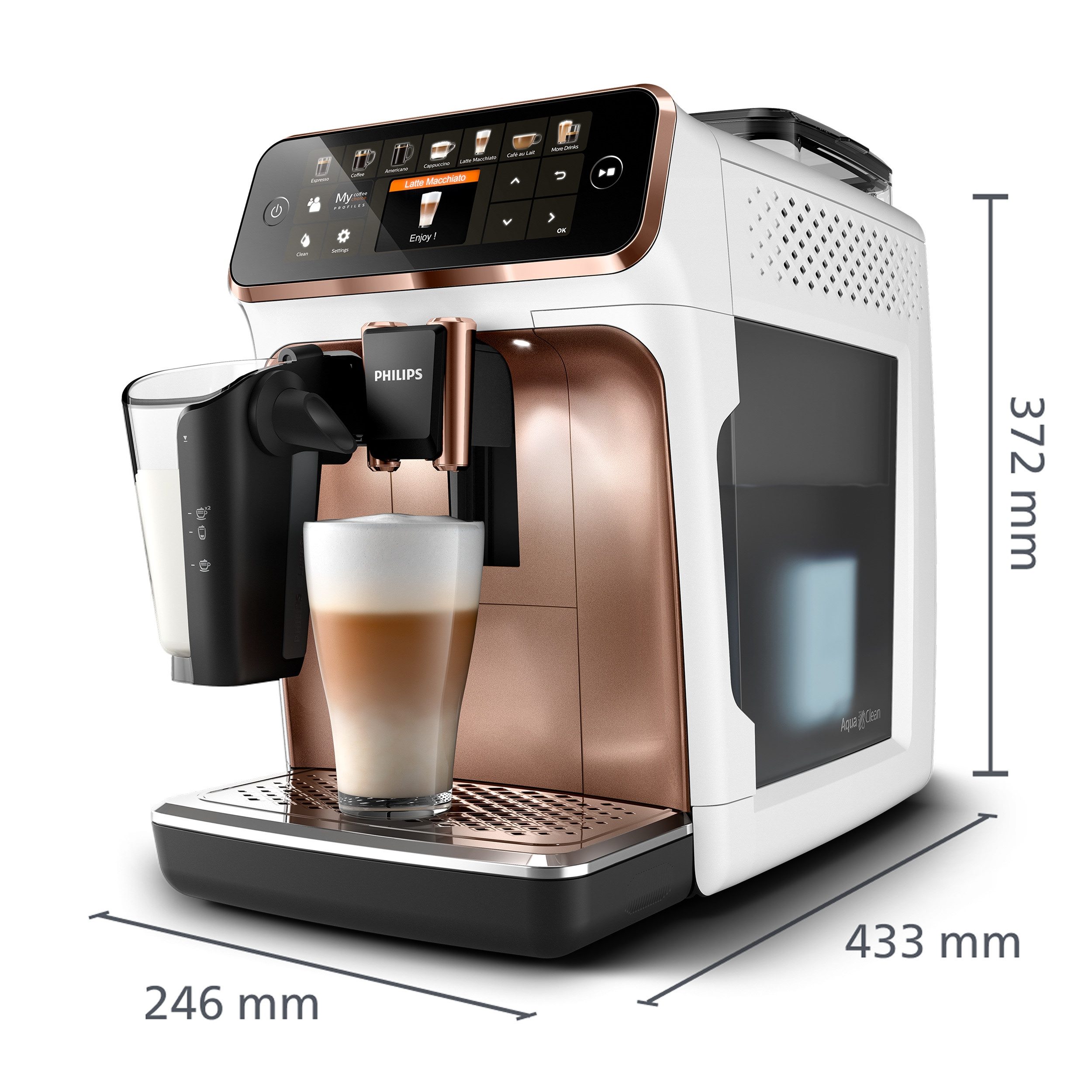 Philips Kaffeevollautomat EP5443/70 5400 Series, 12 Kaffeespezialitäten, LatteGo Milchsystem und 4 Benutzerprofilen – Bild 4 von 5