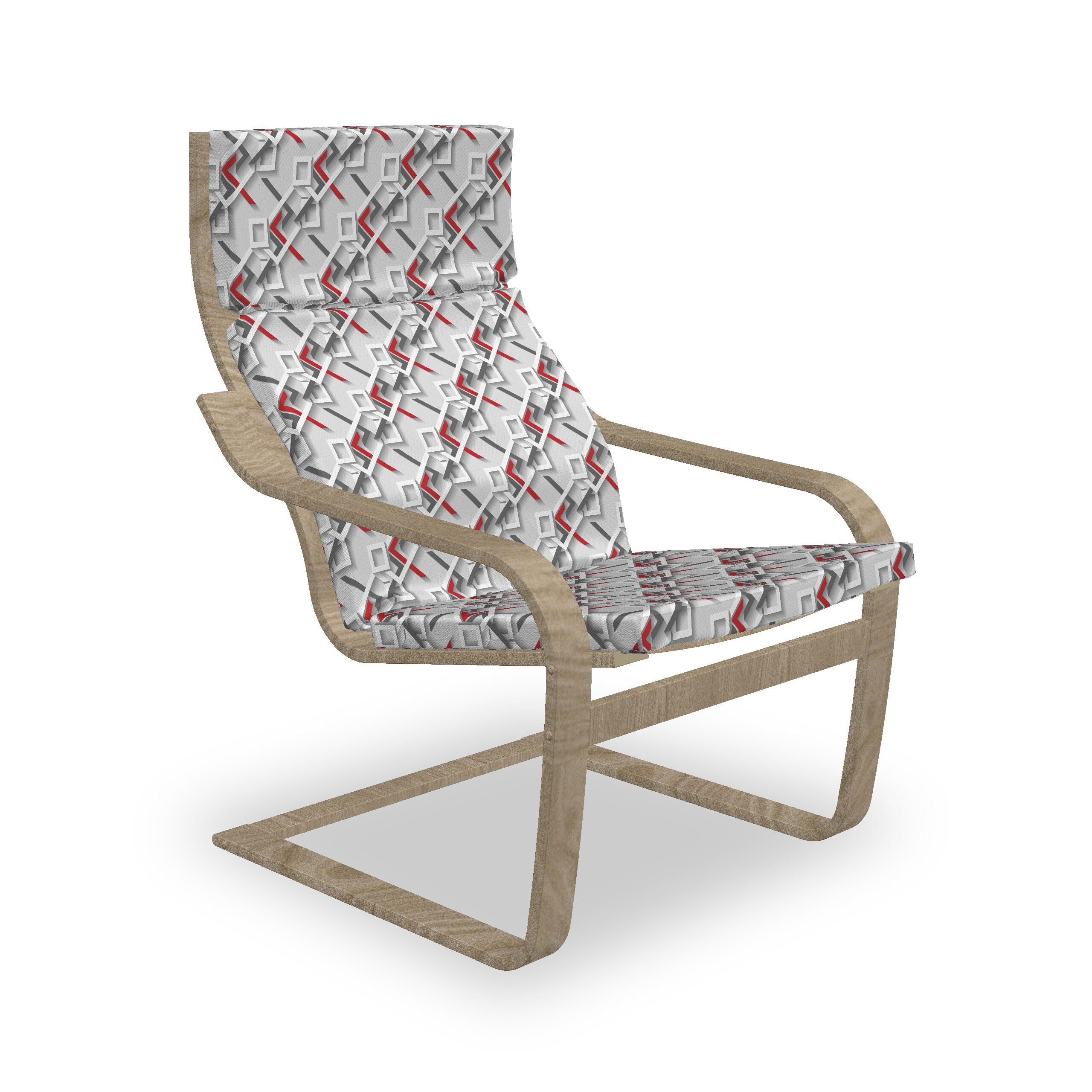 Abakuhaus Stuhlkissen Sitzkissen mit Stuhlkissen mit Hakenschlaufe und Reißverschluss, Geometrisch Moderne Grid Design-