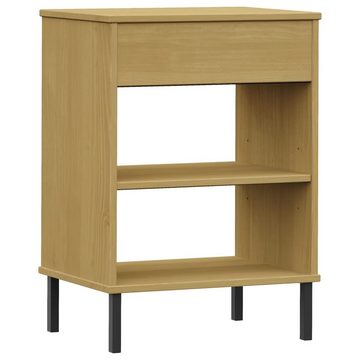 vidaXL Beistelltisch Konsolenschrank OSLO mit Metallbeinen Braun Massivholz Kiefer (1-St)