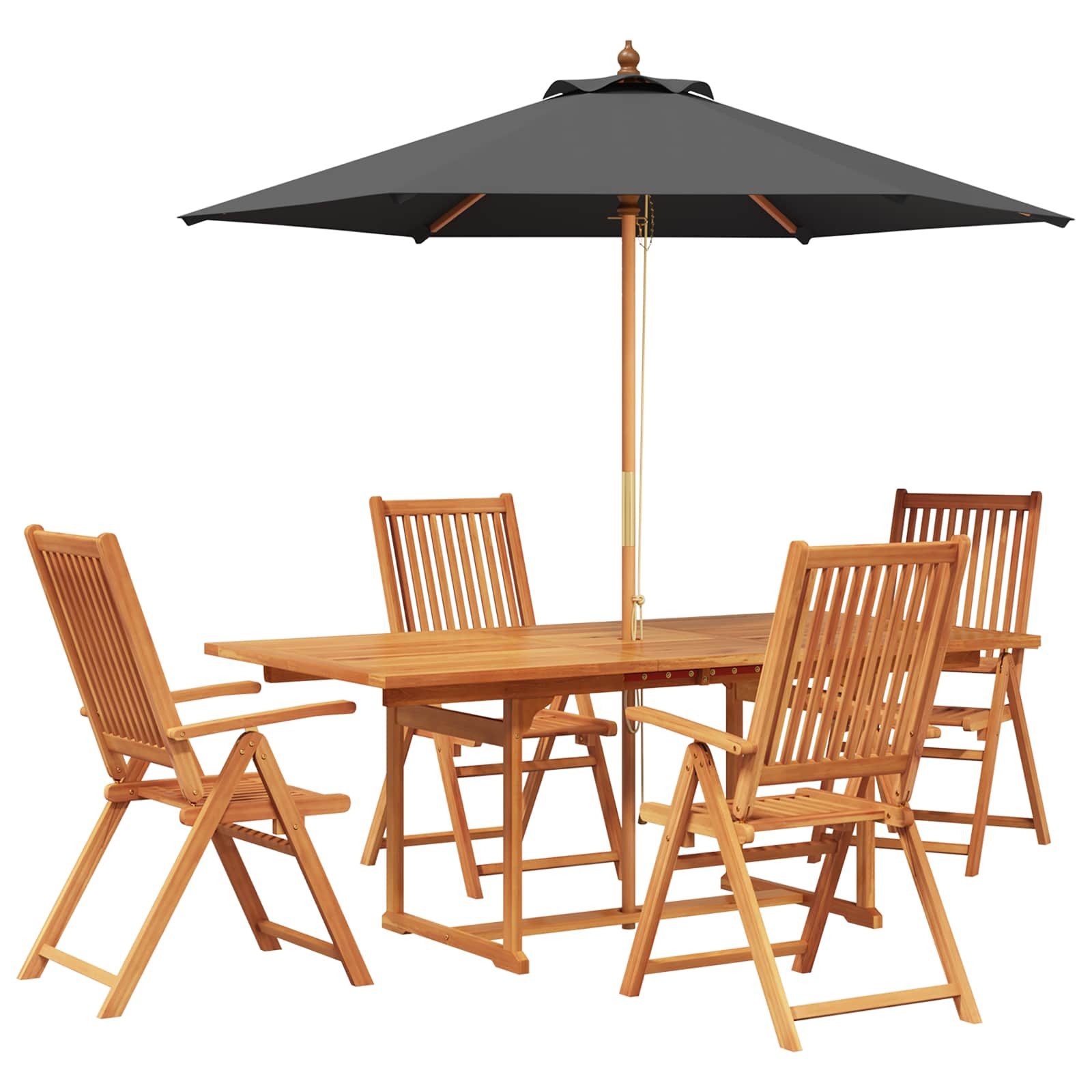 vidaXL Gartenlounge-Set Essgruppe für draußen mit Sonnenschirm 6 stk., (6-tlg)