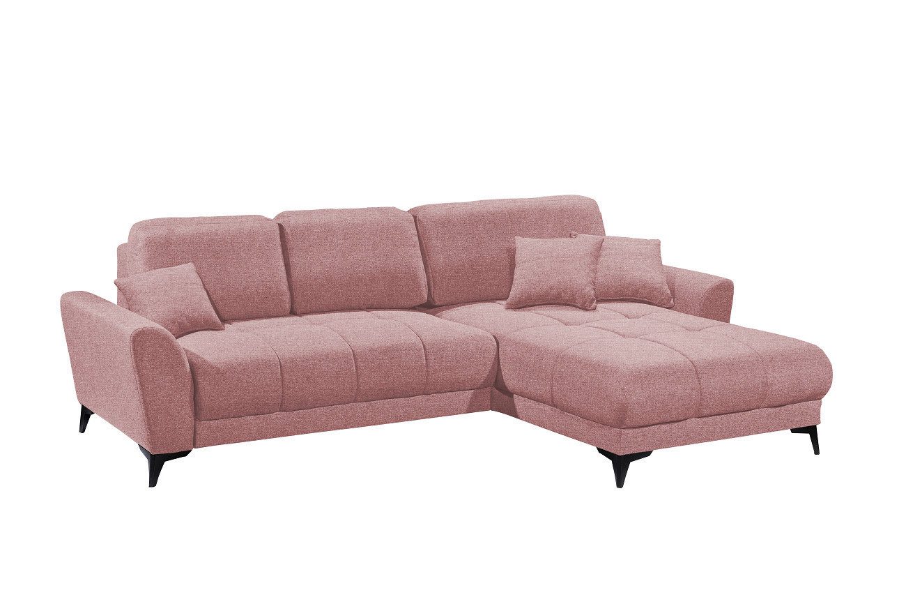 ED EXCITING DESIGN Ecksofa "Bern L-Form", mit Bettfunktion, Bettkasten & 3 günstig online kaufen