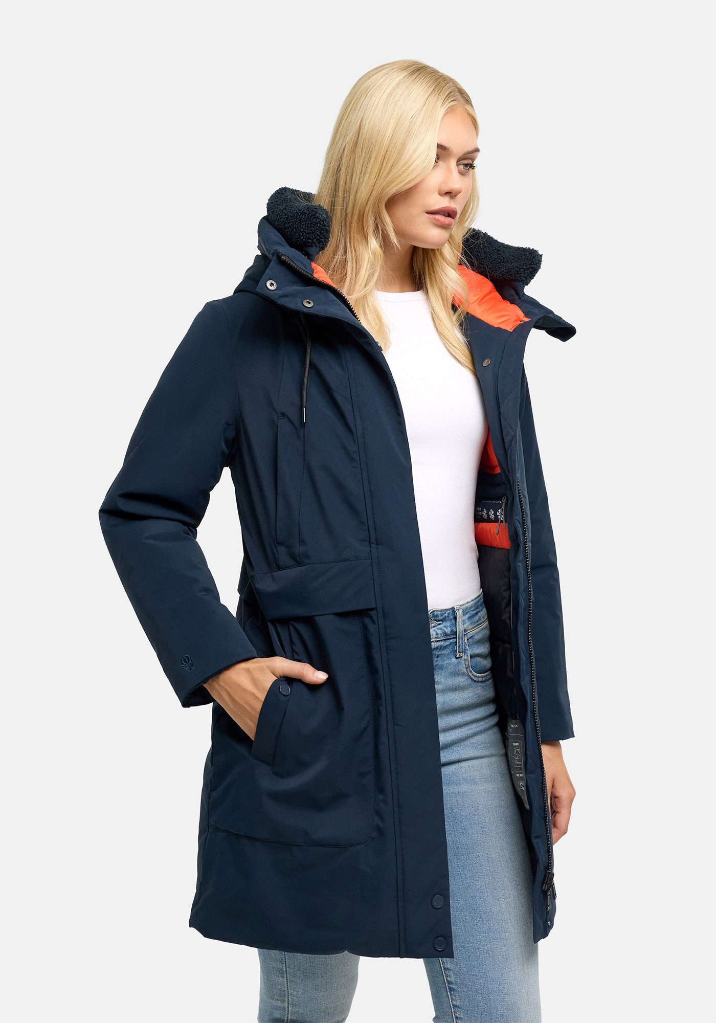 Marikoo Parka Pakaami Winterparka mit Kapuze, Teddyfutter, aufgesetzten Taschen – Bild 3 von 5