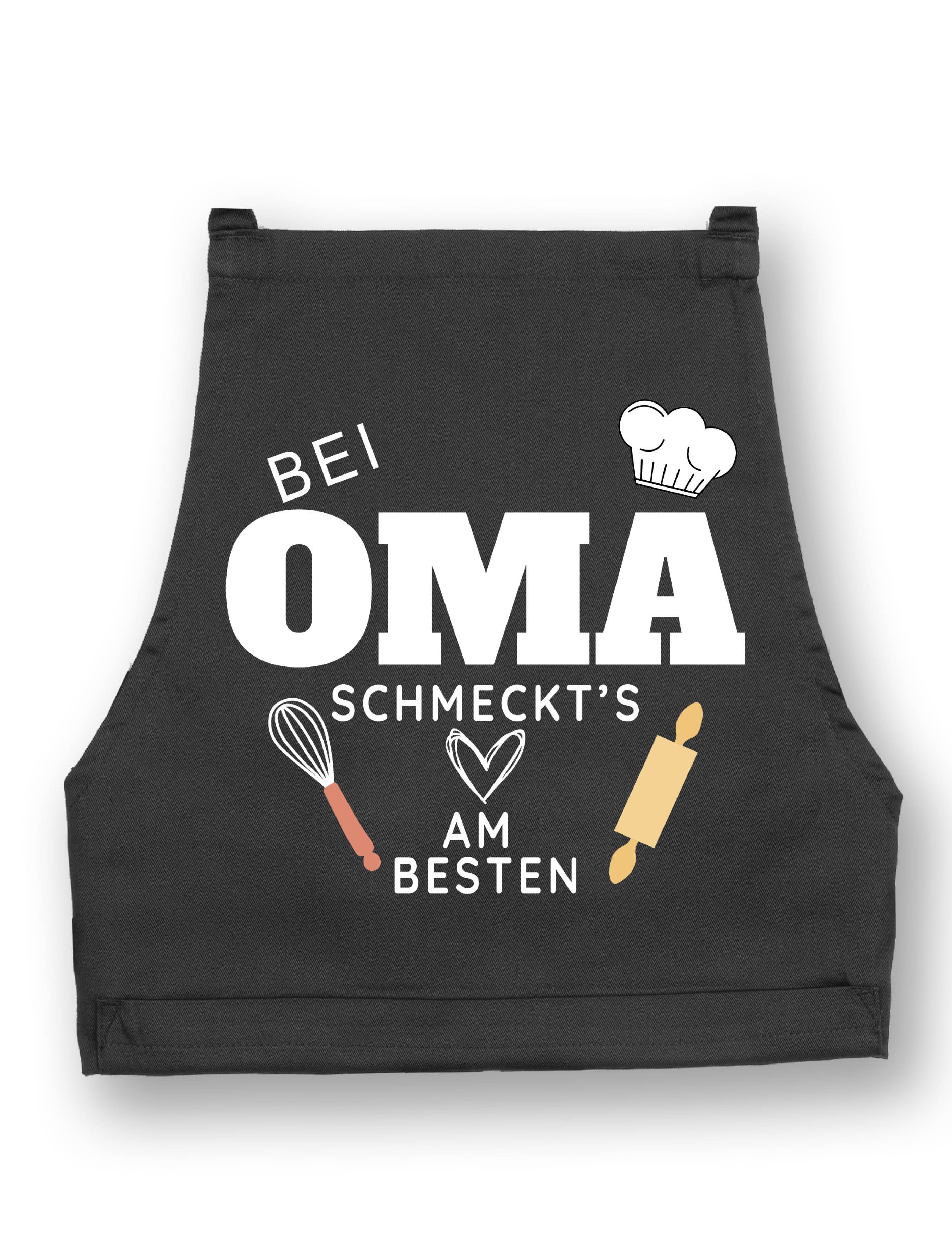 Youth Designz Grillschürze Damen Schürze "Bei Oma schmeckt es am Besten" Print Kochschürze, mit lustigem Spruch & Logo Aufdruck