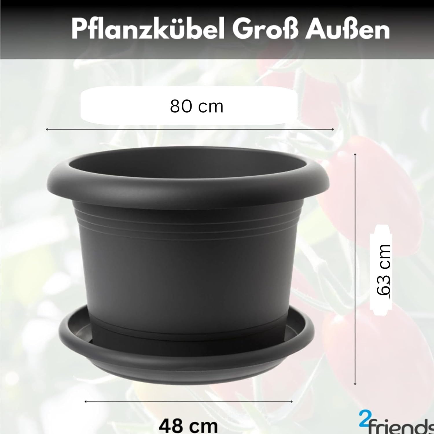 Centi Pflanzkübel Blumentopf Groß mit Untersetzer, günstig online kaufen