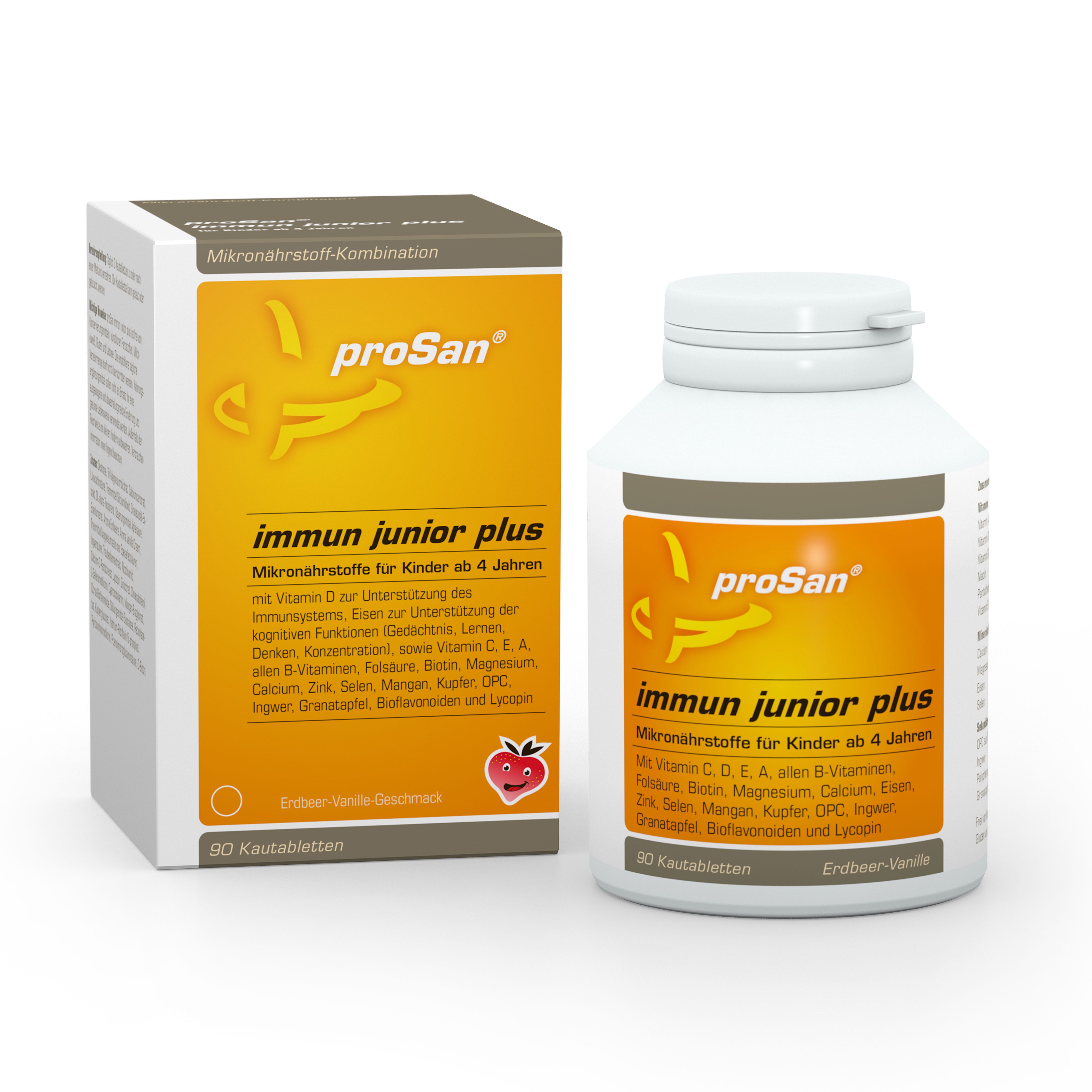 proSan immun junior plus, Vitamine für Kinder ab 4 J, leckere Kautabletten, 90 St., 198 g