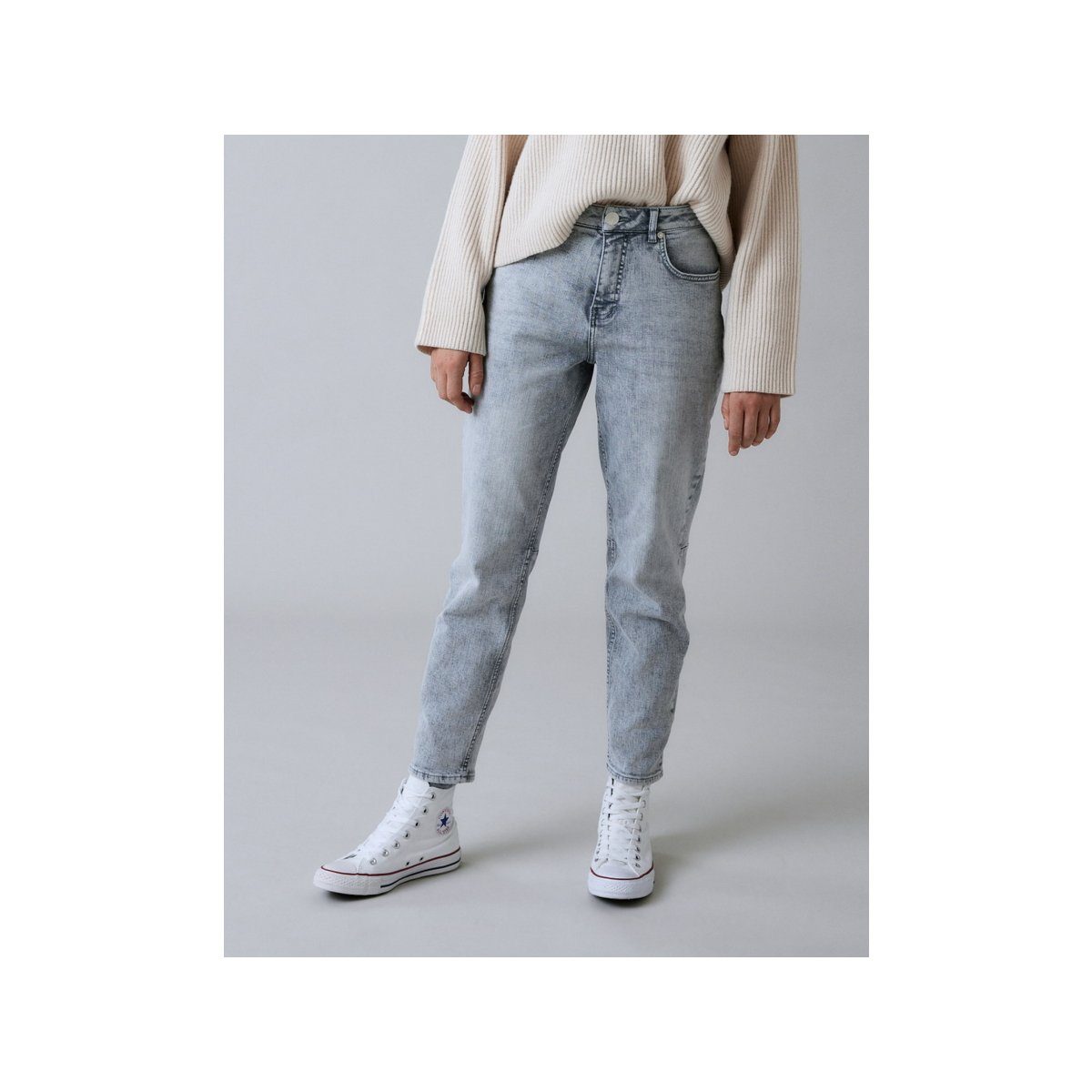 OPUS 5-Pocket-Jeans grau (1-tlg) | Straight-Fit Jeans