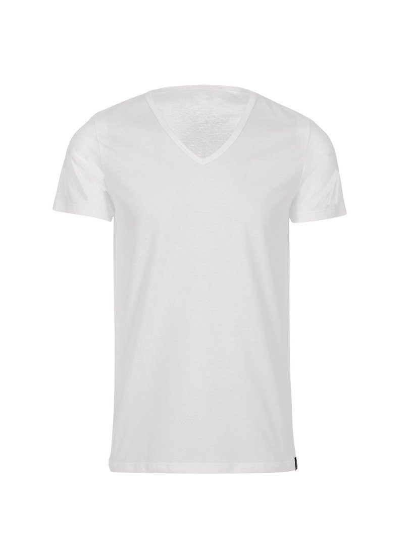 TRIGEMA Slim V-Shirt Fit T-Shirt weiss Trigema
