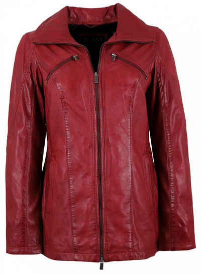 Jilani Lederjacke Aroa Jilani - Damen Echtleder Lederjacke Lammnappa rot