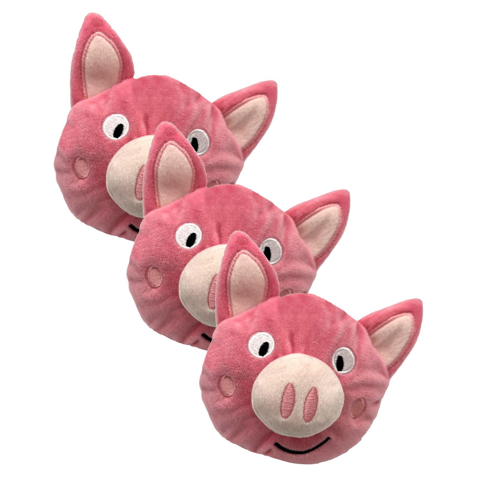 Aumüller Tierkuscheltier Katzenspielkissen Schweinchen Peggy, 3er Set, Katzenspielzeug mit B..., 100% Polyester (Plüsch)