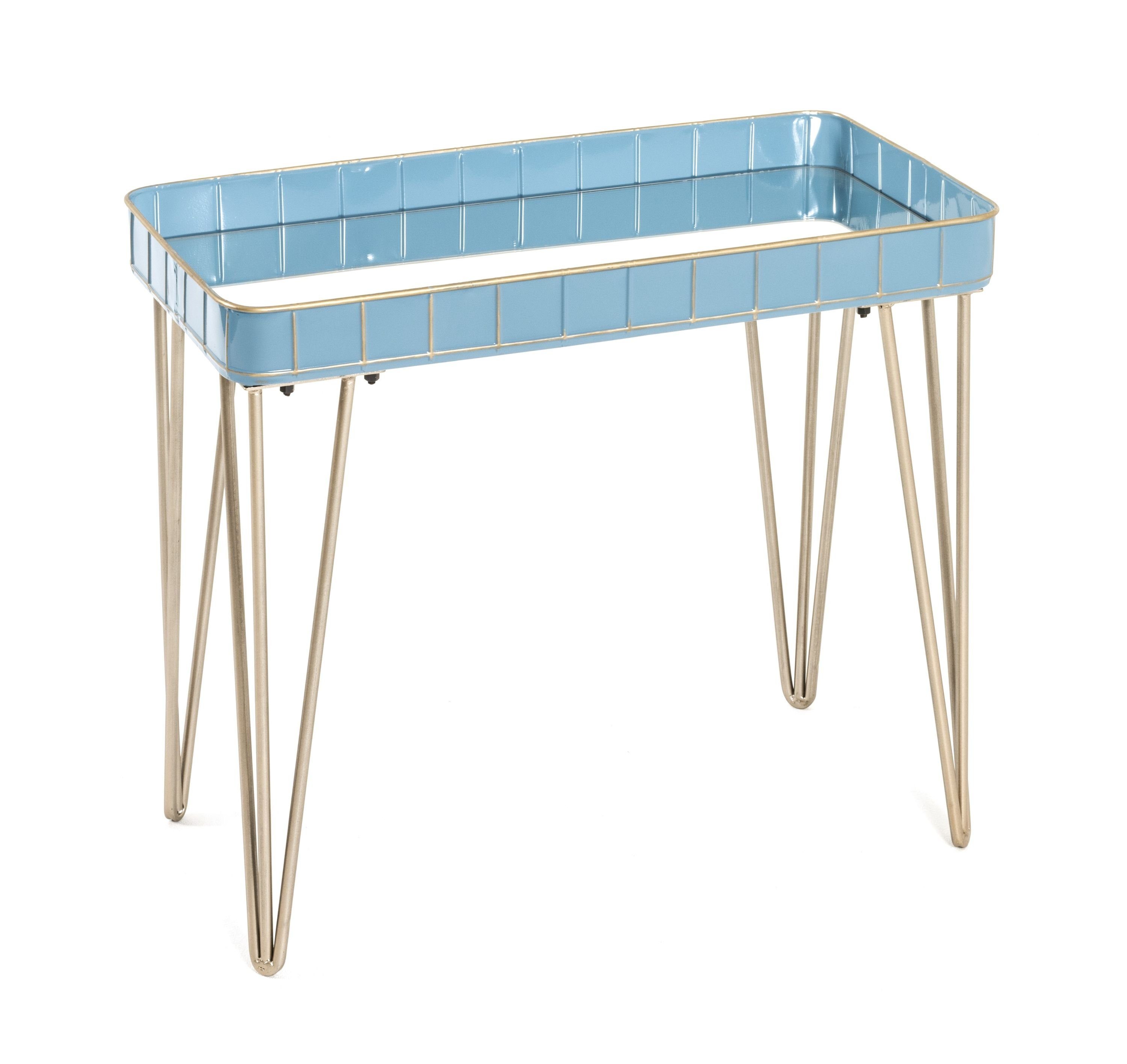 HAKU Beistelltisch Beistelltisch, HAKU BHT blau-bronze Möbel (BHT 60x54x31 cm cm) Beistelltisch 60x54x31