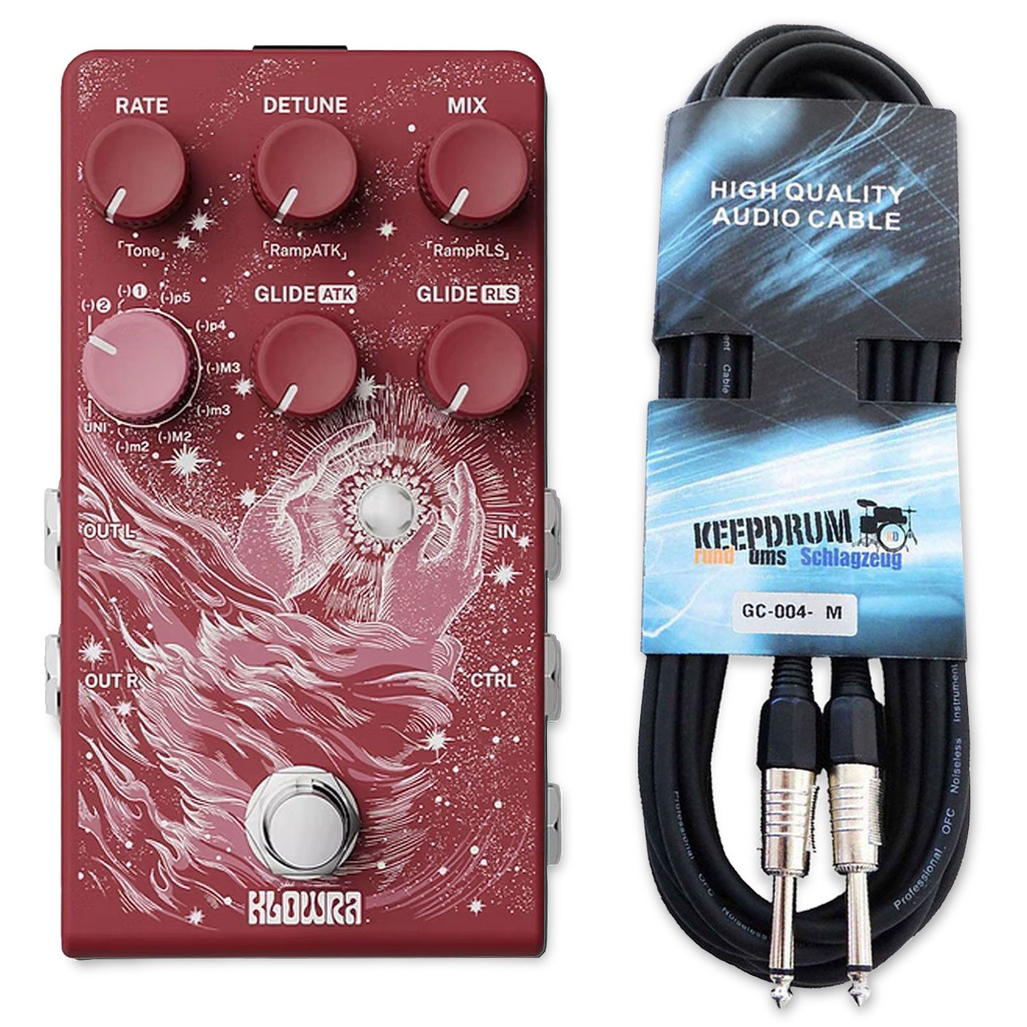 Klowra E-Gitarre Klowra Effektgerät Vein Pitch Shifter Pedal mit Kabel, Effektgerät, Vorteils-Set mit Kabel