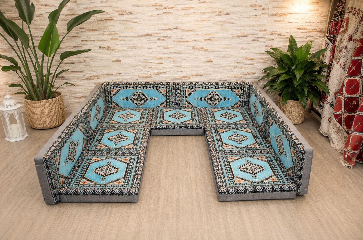 CaddeBuy Sofa 13-teilige Orientalische Sitzecke – Handgefertigtes Bodensofa, 13 Teile
