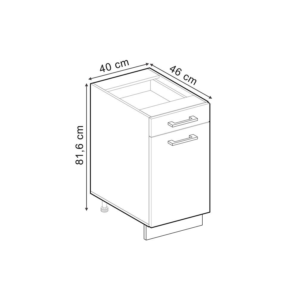 Vicco Unterschrank R-Line, Beton/Anthrazit, 40 cm, günstig online kaufen