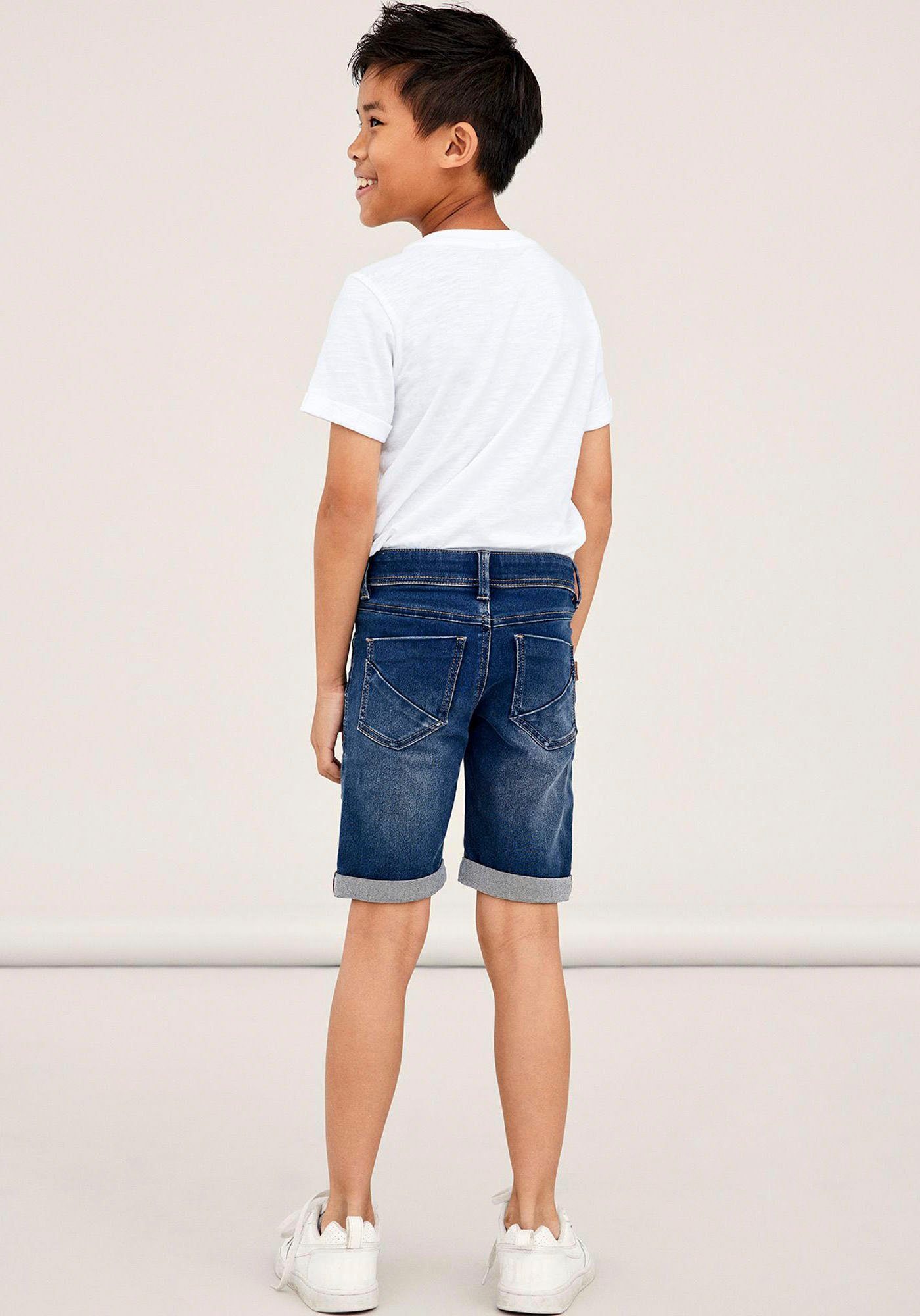 Name It Jeansshorts NKMSILAS SLIM DNM L SHORT Baumwollmischung, Stretch, Umschlagsaum