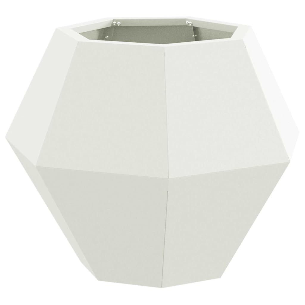 vidaXL Blumentopf Pflanzkübel Weiß 50 x 50 x 40 cm Stahl (1 St)