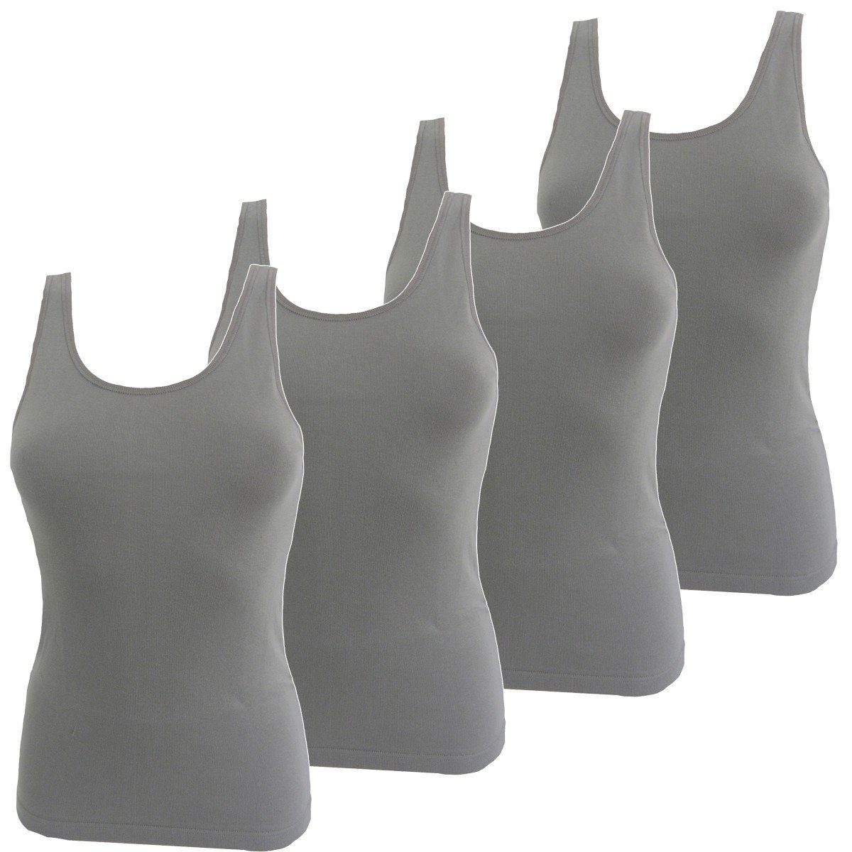 HERMKO Achselhemd 1310 4er Pack Damen Tank Top aus Bio-Baumwolle günstig online kaufen