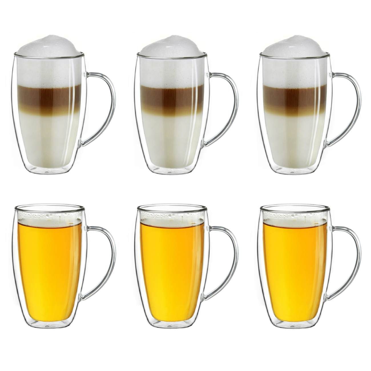 Teeglas Thermoglas mit Henkel „DG-SHH“ 250 ml, 6er Set