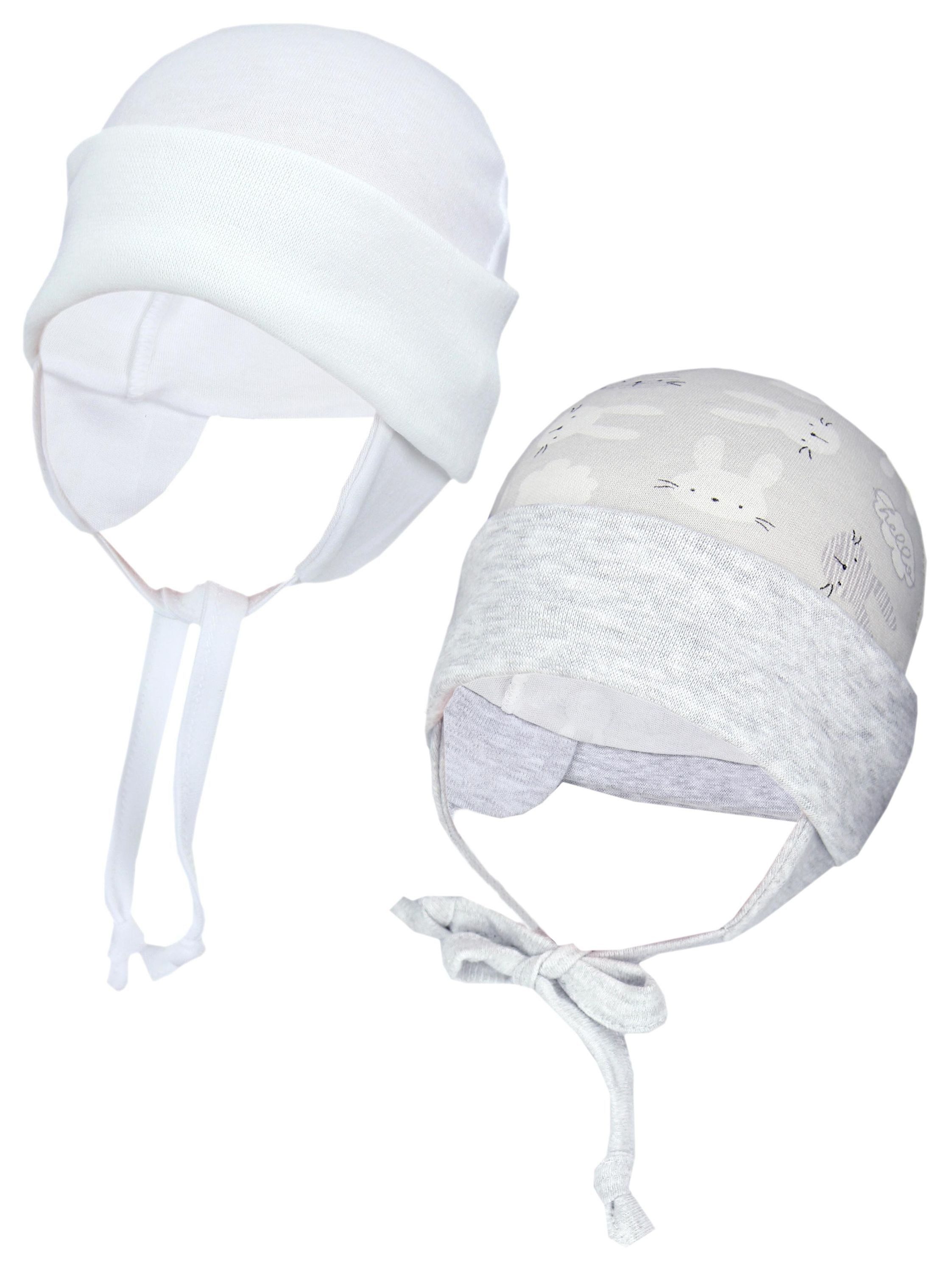 TupTam Erstlingsmütze TupTam Baby Erstlingsmütze mit Ohrenklappen 2er Pack