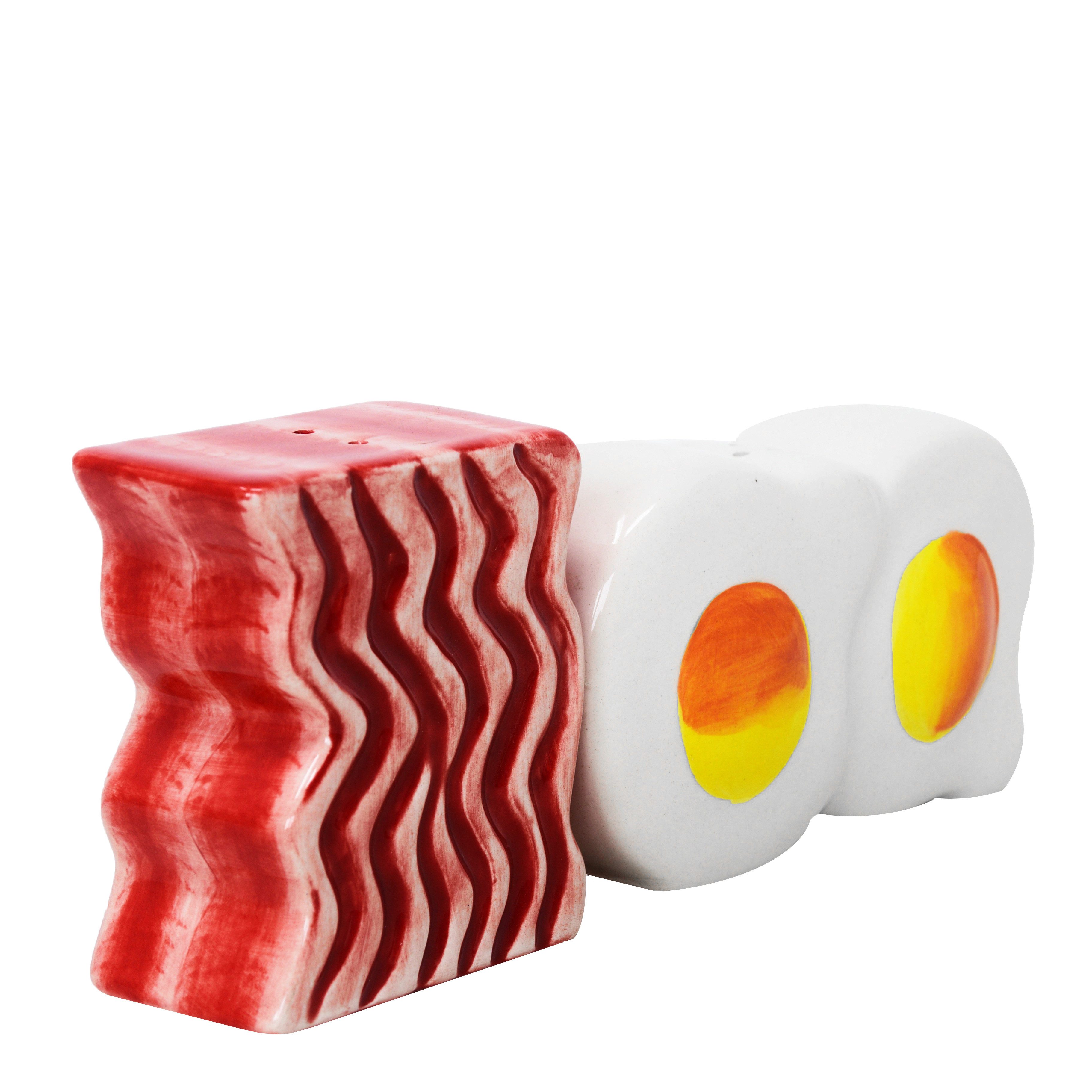 MystiCalls Salz- / Pfefferstreuer Salz- und Pfefferstreuer Bacon und Ei Speck Egg Frühstück, (2-tlg), Mit Magneten verbunden