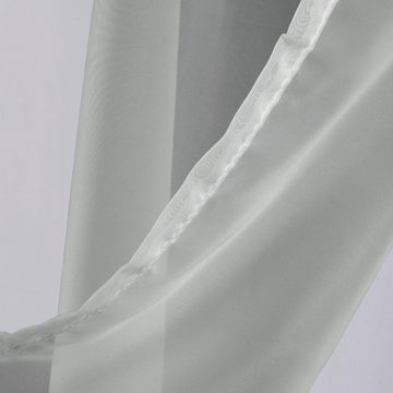Gardine Transparent / Vorhang / Öse / 140x245cm / 9010, Brilliant, Store