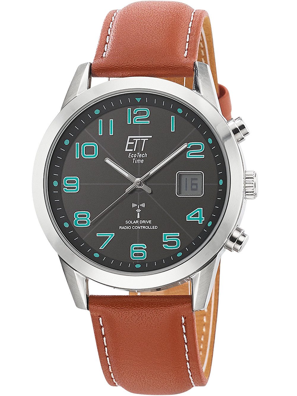 ETT Eco Tech Time Quarzuhr ETT EGS-11499-22L Solar drive Funkuhr Basic Herrenuhr 41mm 5ATM ETT EGS-11499-22L Solar drive Funkuhr Basic Herrenuhr 41mm 5ATM