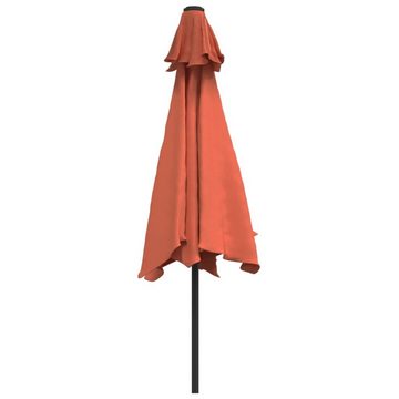 vidaXL Balkonsichtschutz Sonnenschirm mit Metall-Mast Terracotta-Rot 300 cm