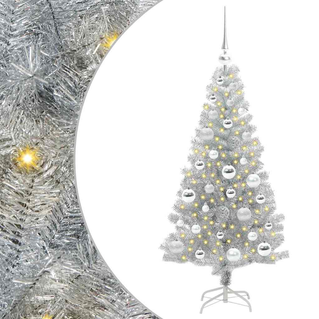vidaXL Künstlicher Weihnachtsbaum Weihnachtsbaum Silber 120 cm PET