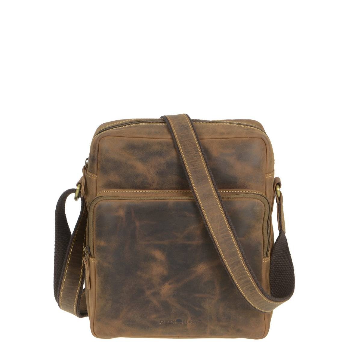 Greenburry Umhängetasche "Vintage" Leder, used Look, Schultertasche, Herrentasche, 24x29cm