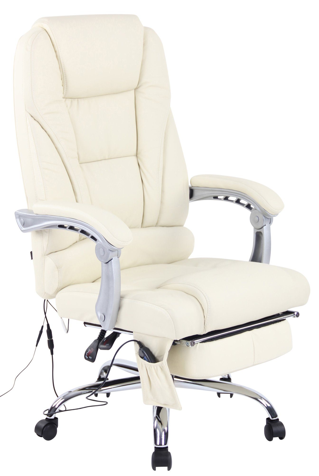 CLP Schreibtischstuhl Pacific Echtleder, Massagefunktion, Fußablage günstig online kaufen