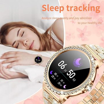 Fitonme Smartwatch (1,32 Zoll, iOS Android), Damen Fitness Telefonfunktion Wasserdicht Sportuhr Aktivitätstracker
