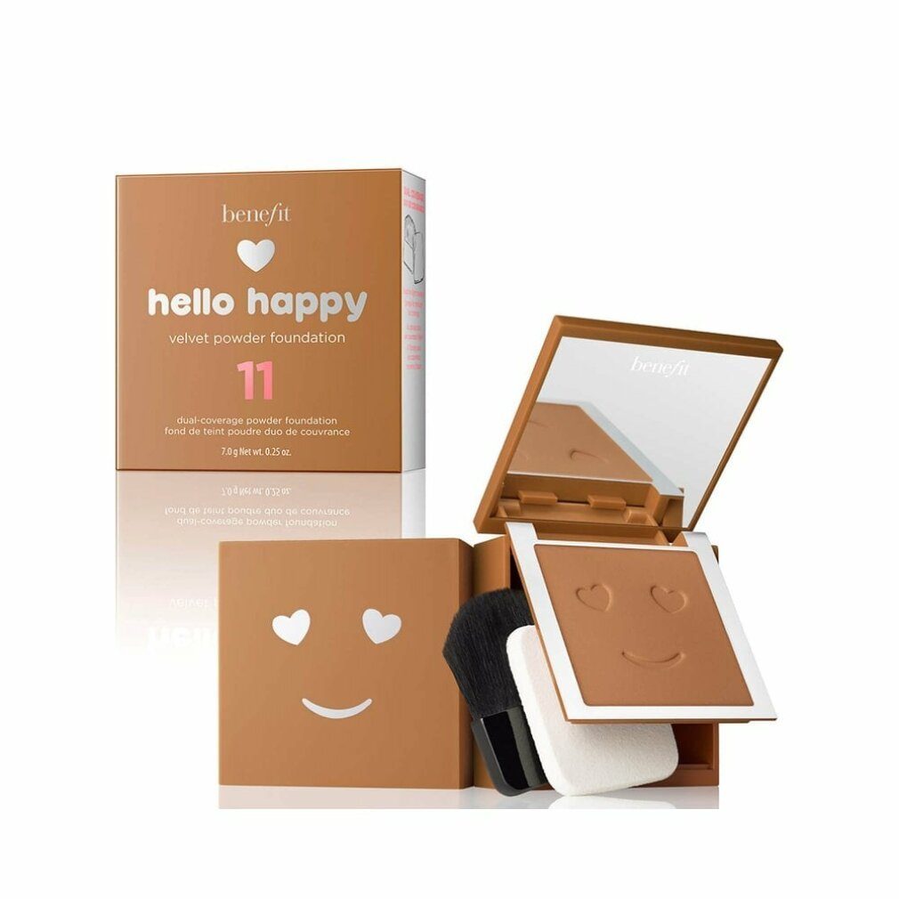 Benefit Highlighter Hello Happy Velvet Matte Finish Compact Foundation 11 Dark Neutral 7 g