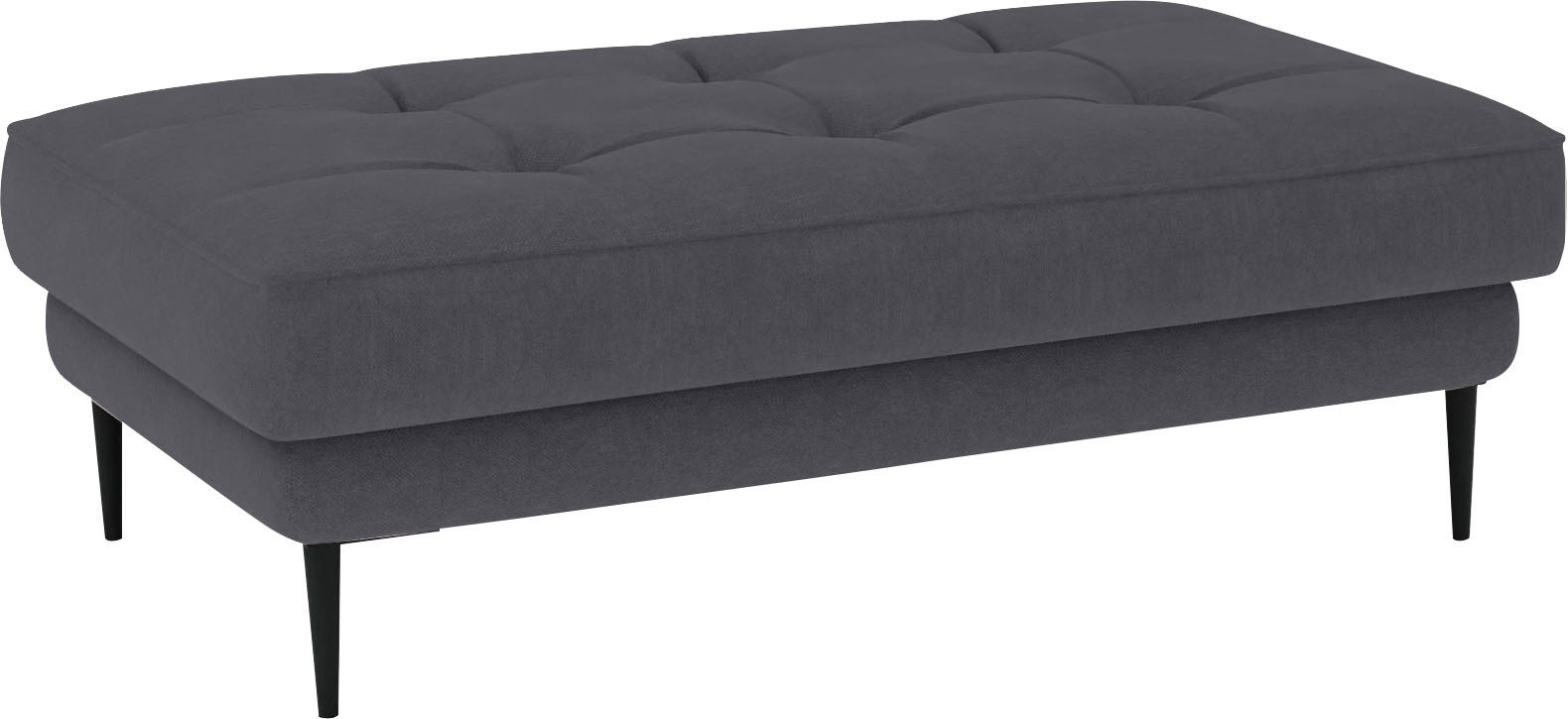 TRENDMANUFAKTUR Hocker Luzi, Polsterhocker, moderner Fußhocker, passend zur Serie, extra hohe Metallfüße, 125 x 42x 72 cm