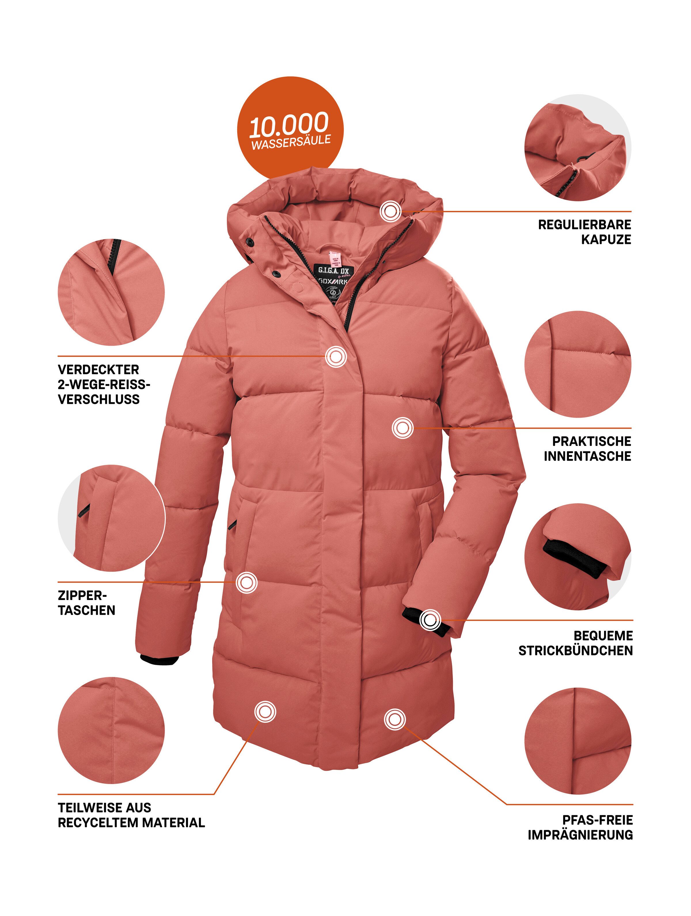 G.I.G.A. DX by killtec Steppmantel GW 1 WMN QLTD PRK Damen Steppparka, winddicht, wasserabweisend, 10.000 mm Wassersäule