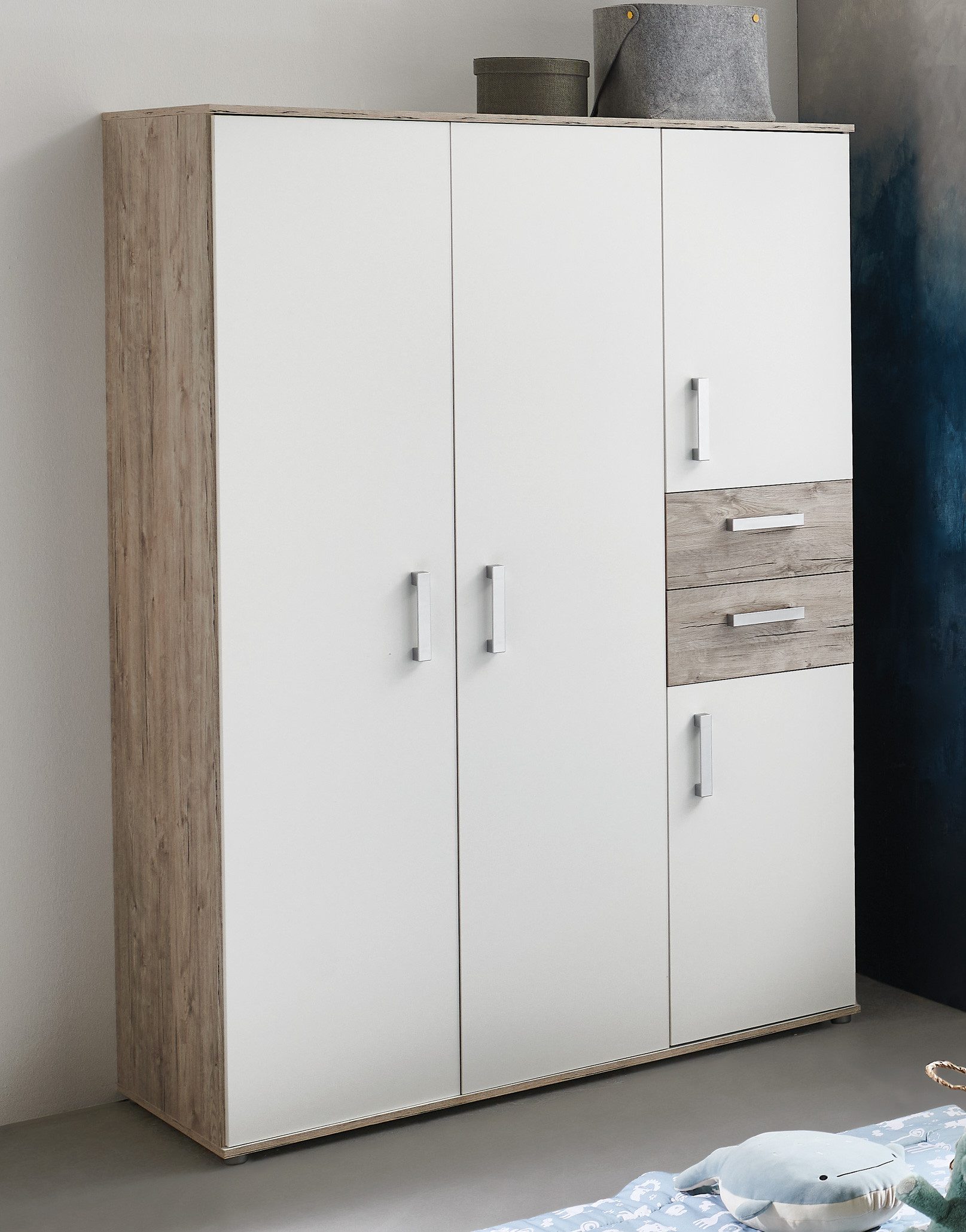 Arthur Berndt Bente Complete Baby Room Set (3-piece set: cot, wardrobe, changing table), Made in Germany; with cot, wardrobe and changing table