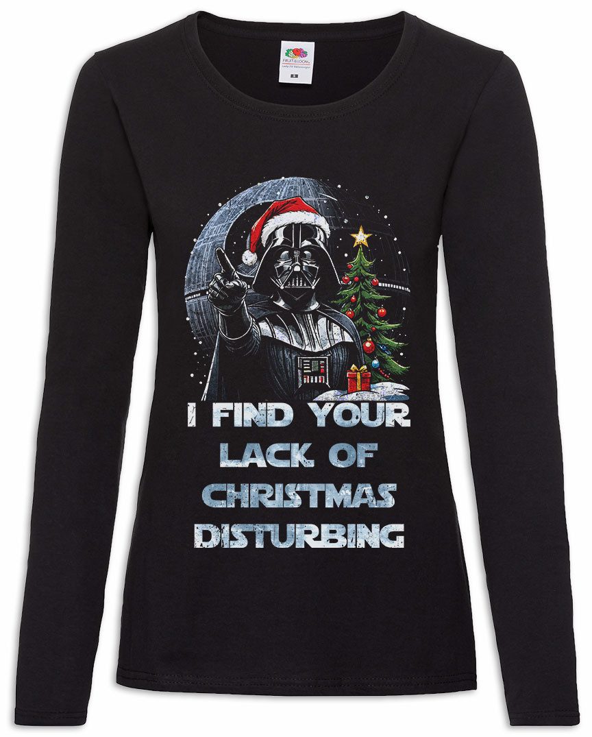 Langarmshirt Disturbing Christmas 2 Damen Langarmshirt Wars Force Merry Darth Holy