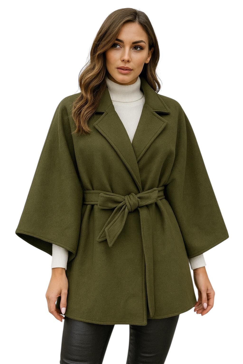 Worldclassca Poncho Worldclassca Mantel mit Gürtel Poncho Jacke Elegant Umh günstig online kaufen