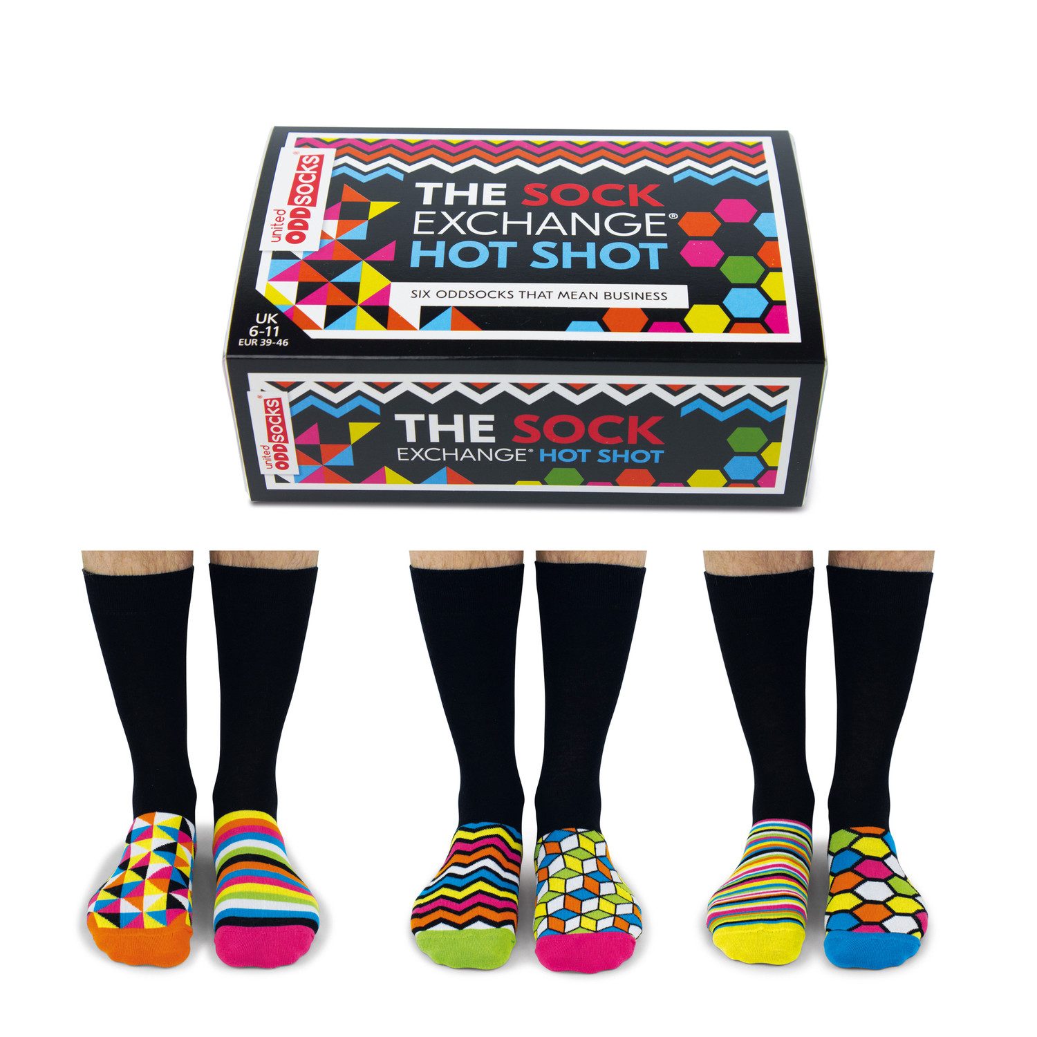 United Oddsocks Freizeitsocken Sock Exchange Hot Shot Oddsocks Business Socken in 39-46 im 6er Set