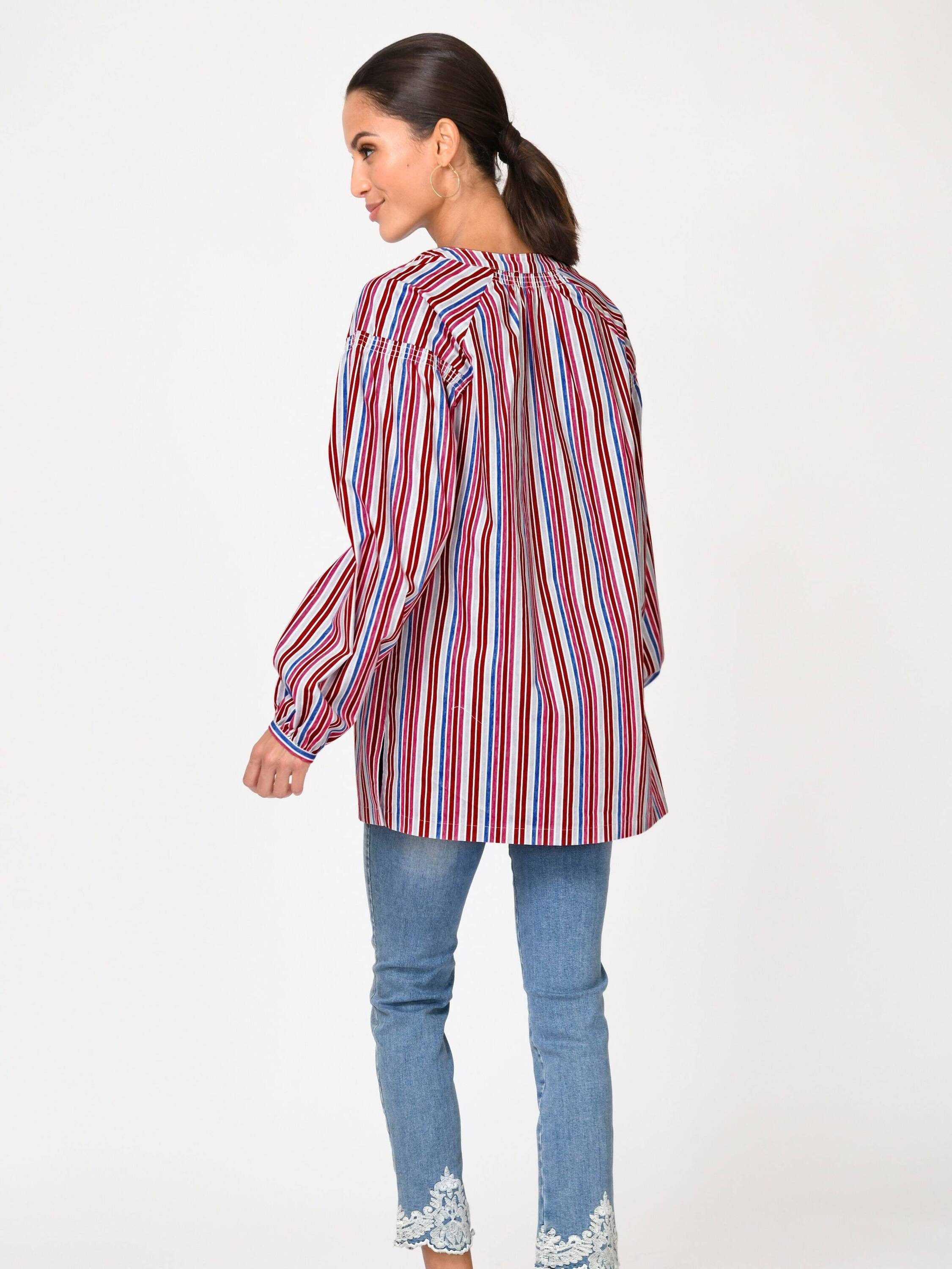 Alba Moda Tunika Bluse mit verschiedenfarbenen Streifen