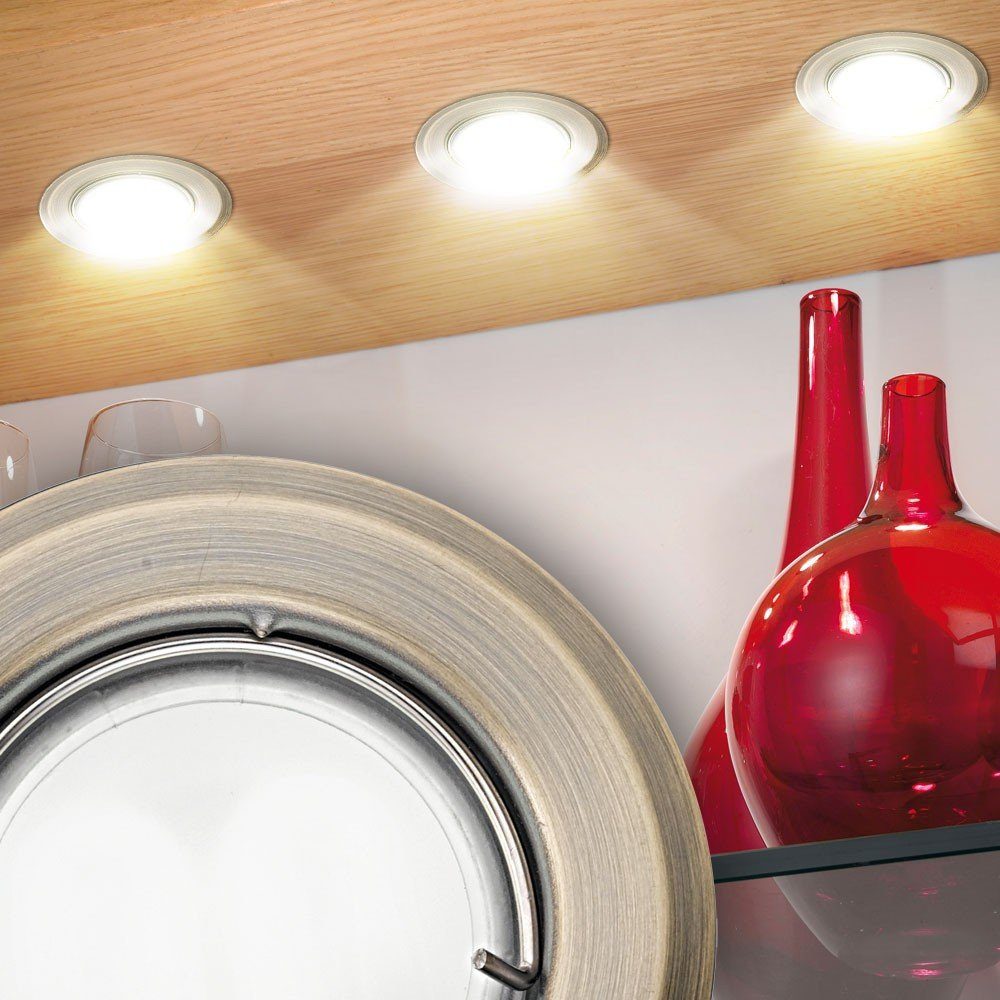 etc-shop LED Einbaustrahler, Leuchtmittel inklusive, Warmweiß, 3er Set Decken Boden Wand Einbaustrahler Stahl brüniert