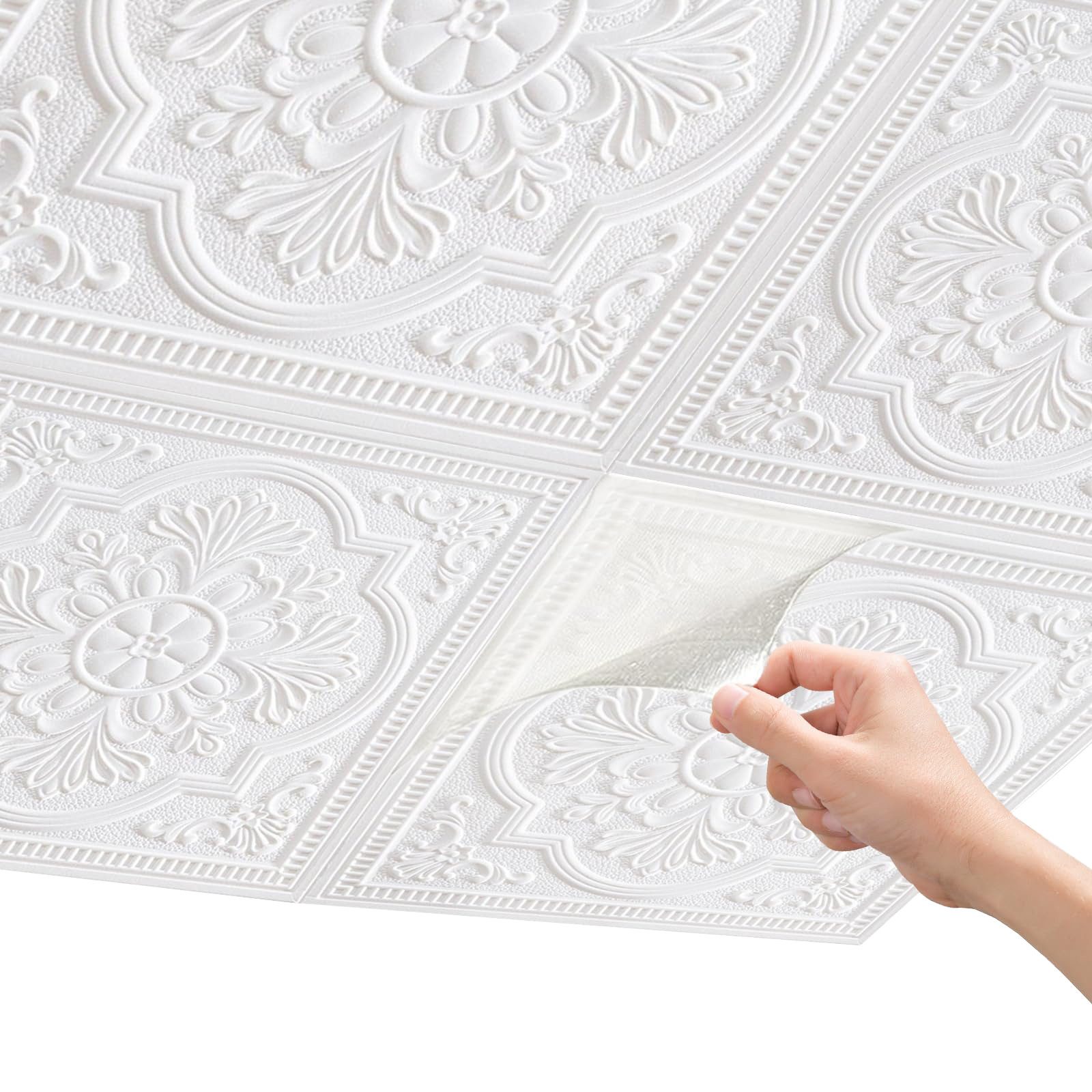 Agger 3D Wandpaneel 10 Stück Deckenplatten, 3D-Wandpaneele aus Schaumstoff zum Abziehen, (10-tlg) und Aufkleben, einfach zu installieren für Decken- und Wanddekoration