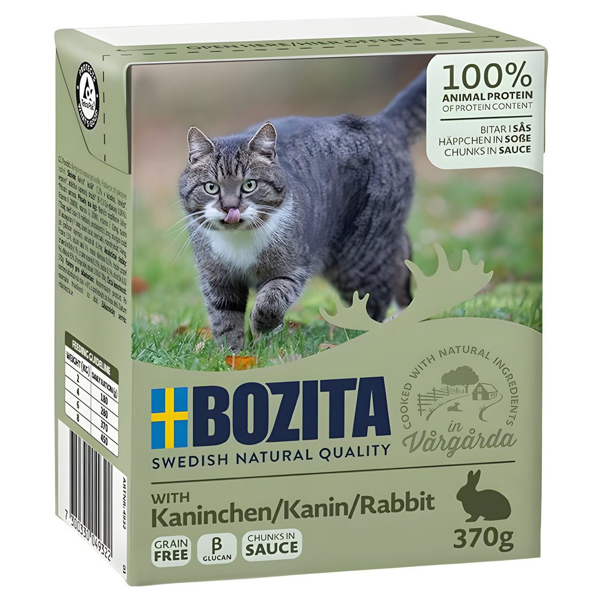Bozita Häppchen in Soße mit Kaninchen 370 g - 6 Stück, Nassfutter für: Katze